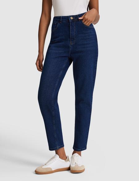 Koyu Mavi Mom High Waist Fit Jean Pantolon - 50318031028