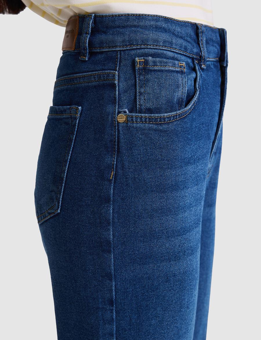 Açık Mavi Mom High Waist Fit Jean Pantolon