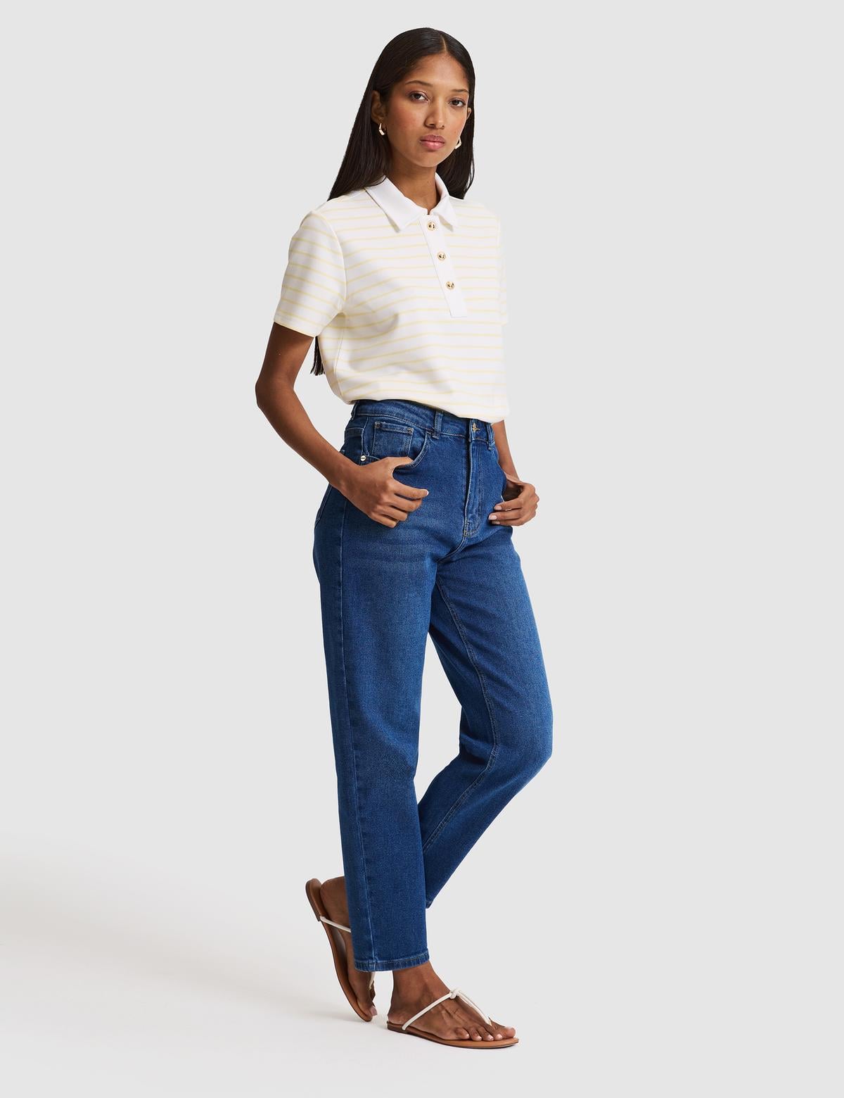 Açık Mavi Mom High Waist Fit Jean Pantolon - 50318254001