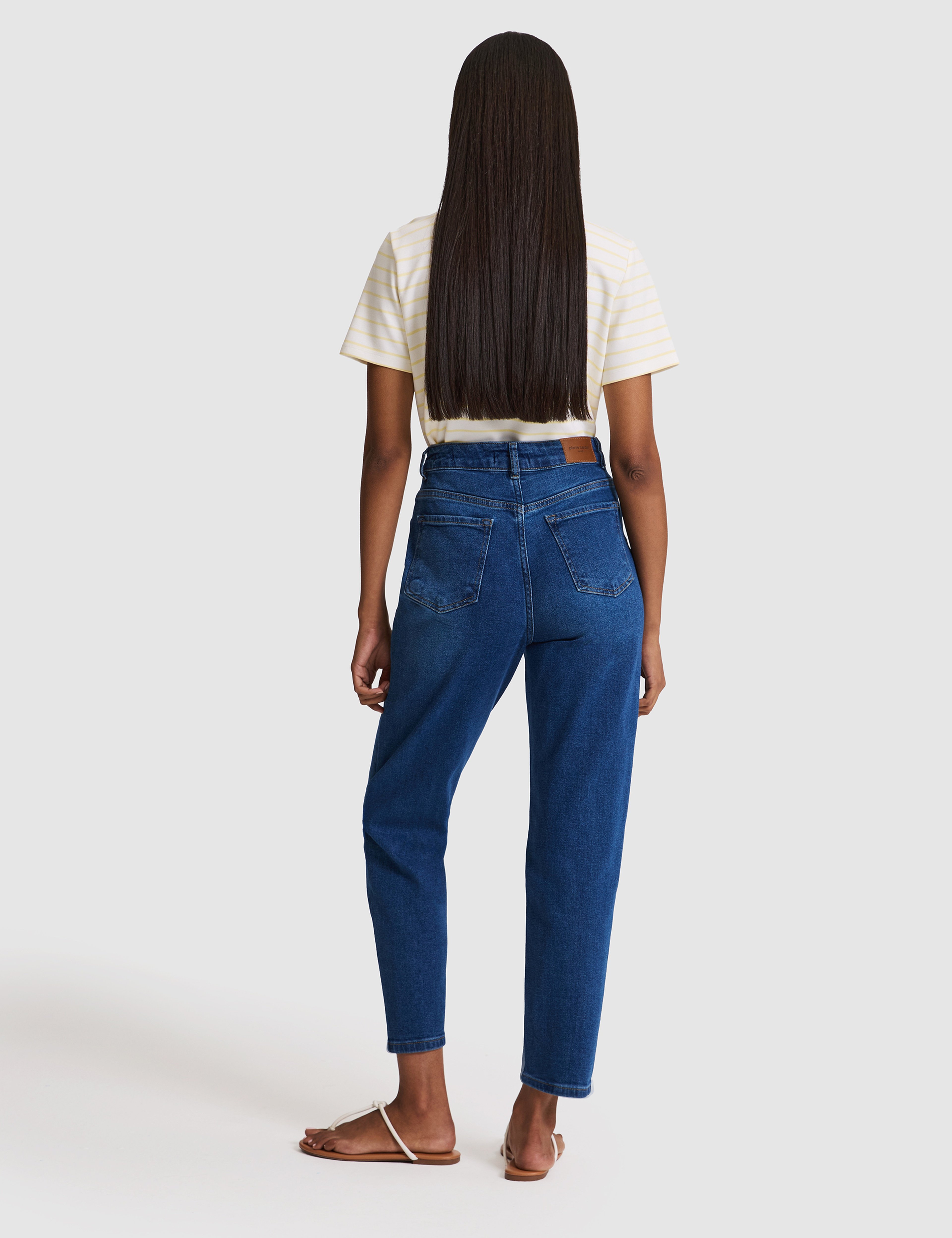 Açık Mavi Mom High Waist Fit Jean Pantolon