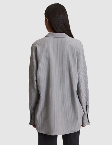 Gri Oversize Uzun Kollu Gömlek - 50318232022