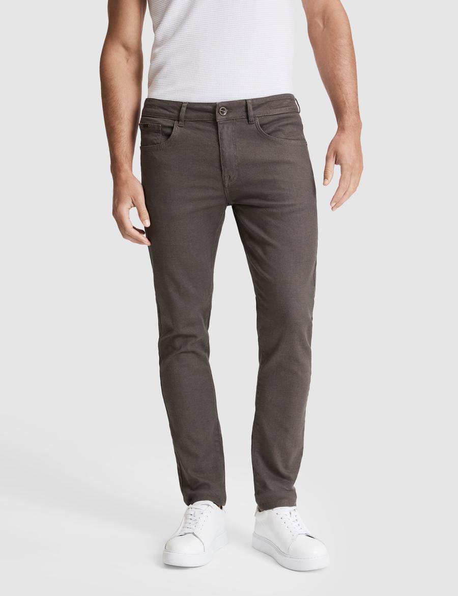 Kahverengi Slim Fit Jean Pantolon