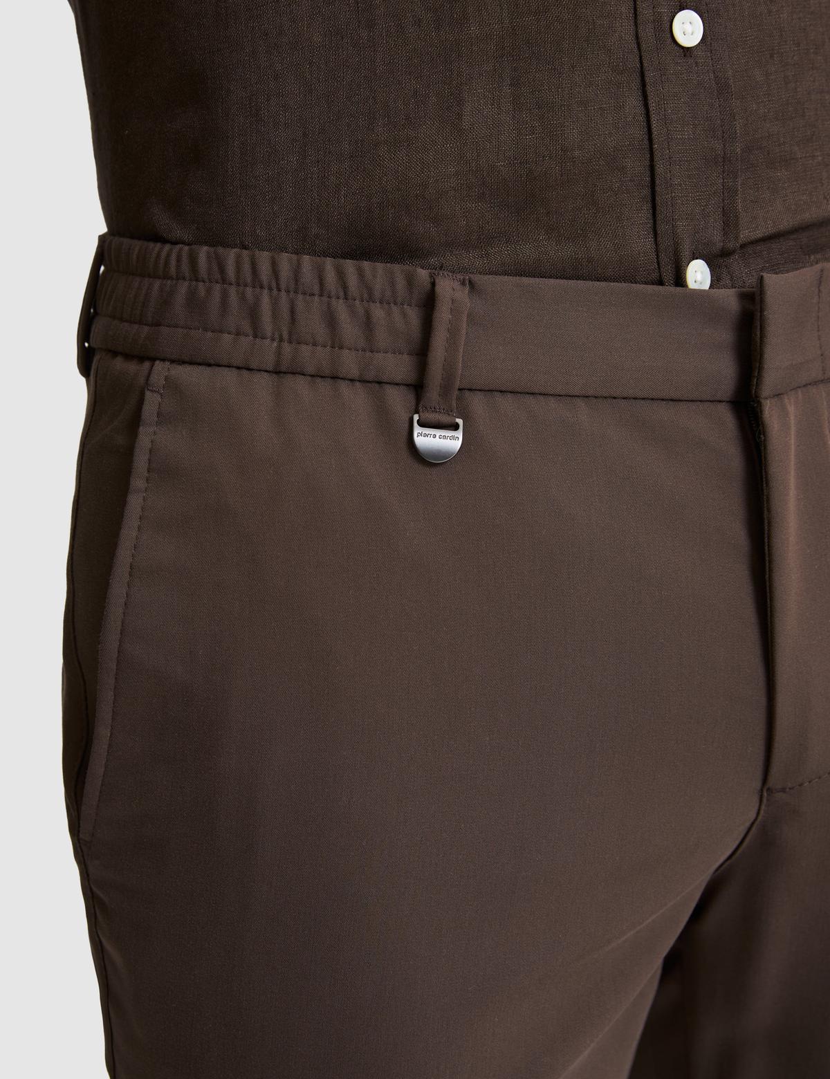 Kahverengi Slim Fit Esnek Bel Klasik Jogger Pantolon - 50325166078