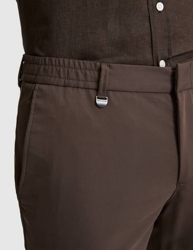 Kahverengi Slim Fit Esnek Bel Klasik Jogger Pantolon