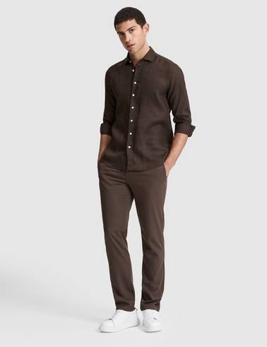 Kahverengi Slim Fit Esnek Bel Klasik Jogger Pantolon