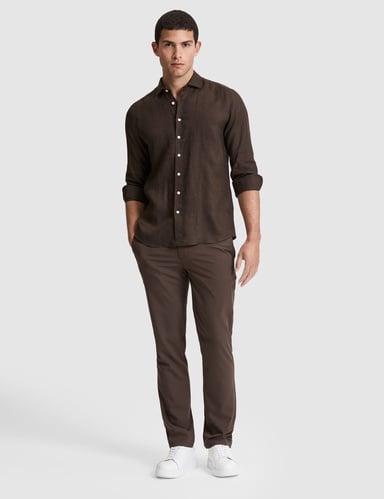 Kahverengi Slim Fit Esnek Bel Klasik Jogger Pantolon