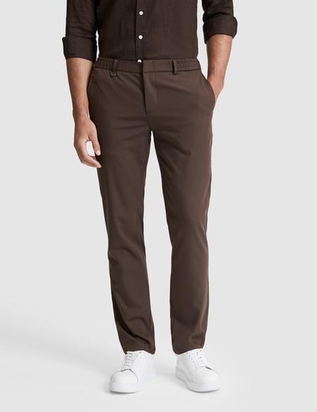 Kahverengi Slim Fit Esnek Bel Klasik Jogger Pantolon - 50325166078