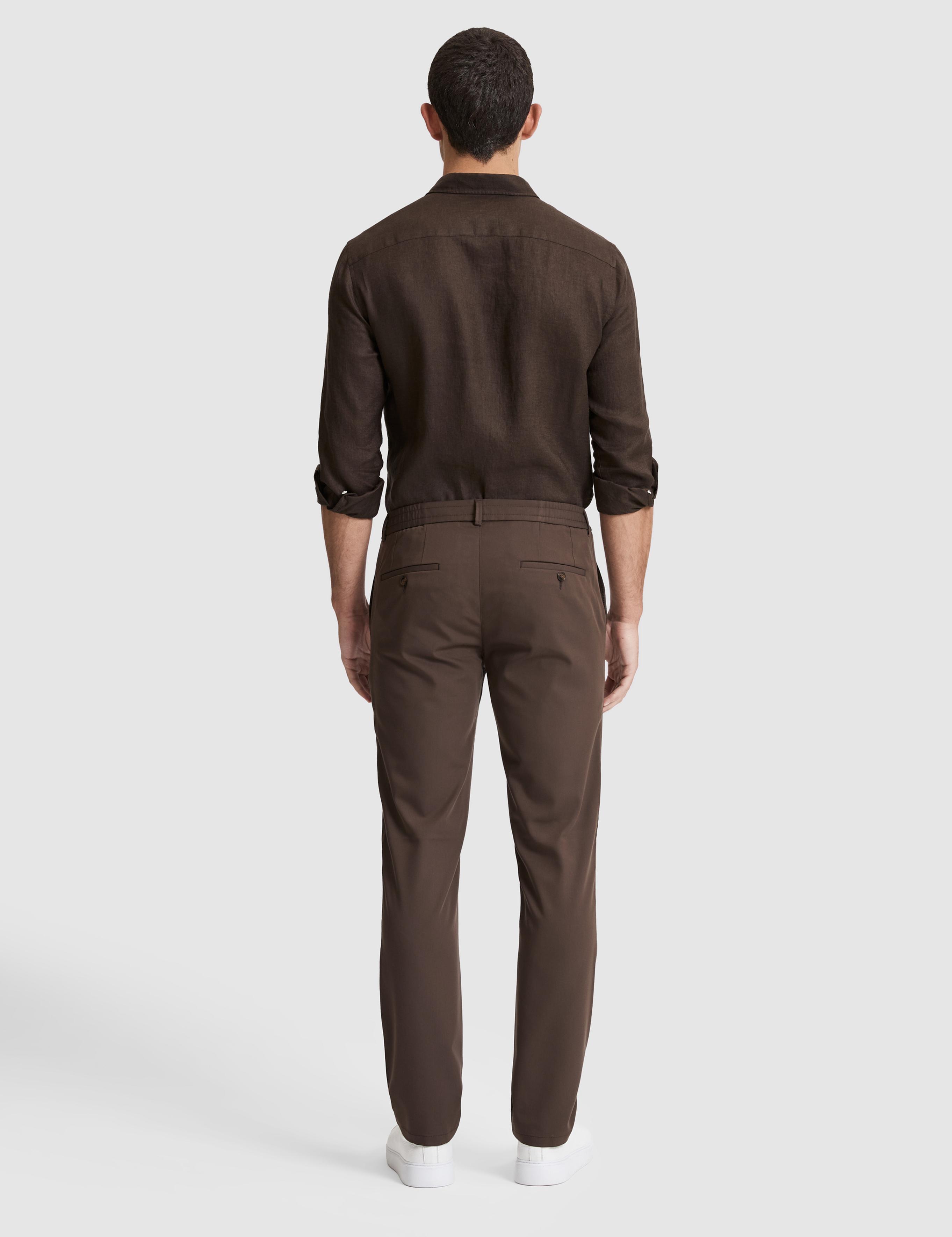 Kahverengi Slim Fit Esnek Bel Klasik Jogger Pantolon