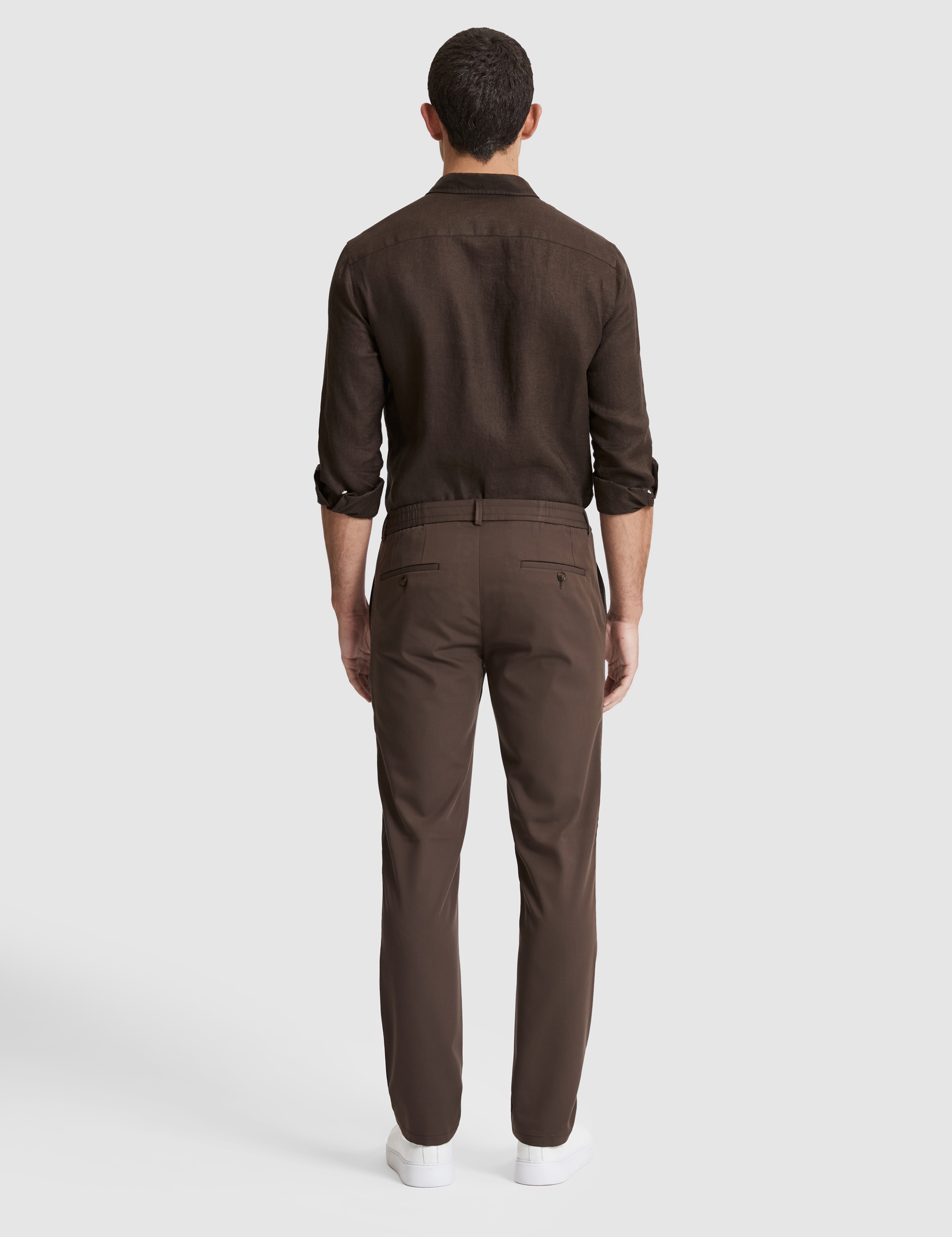 Kahverengi Slim Fit Esnek Bel Klasik Jogger Pantolon - Image 4