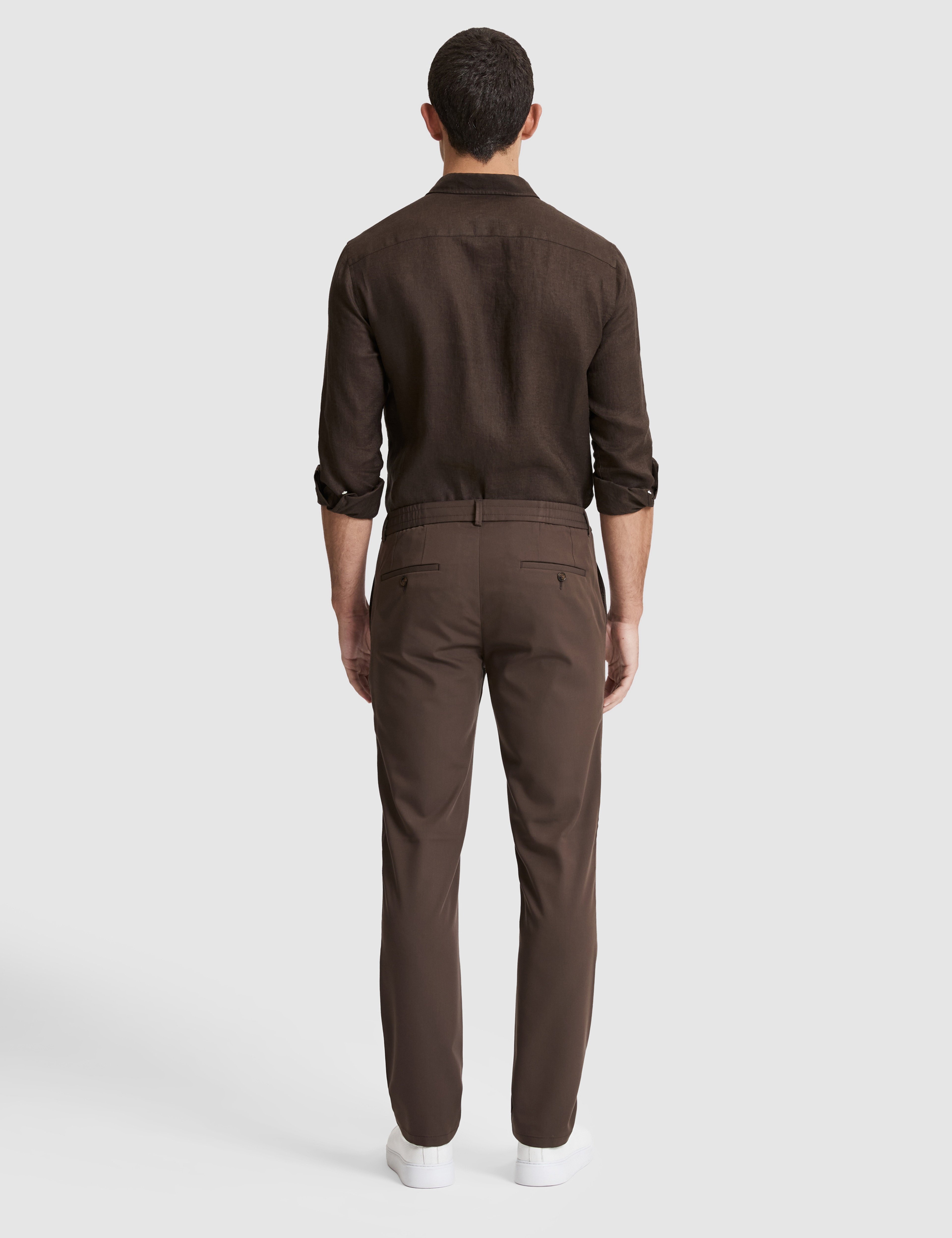 Kahverengi Slim Fit Esnek Bel Klasik Jogger Pantolon