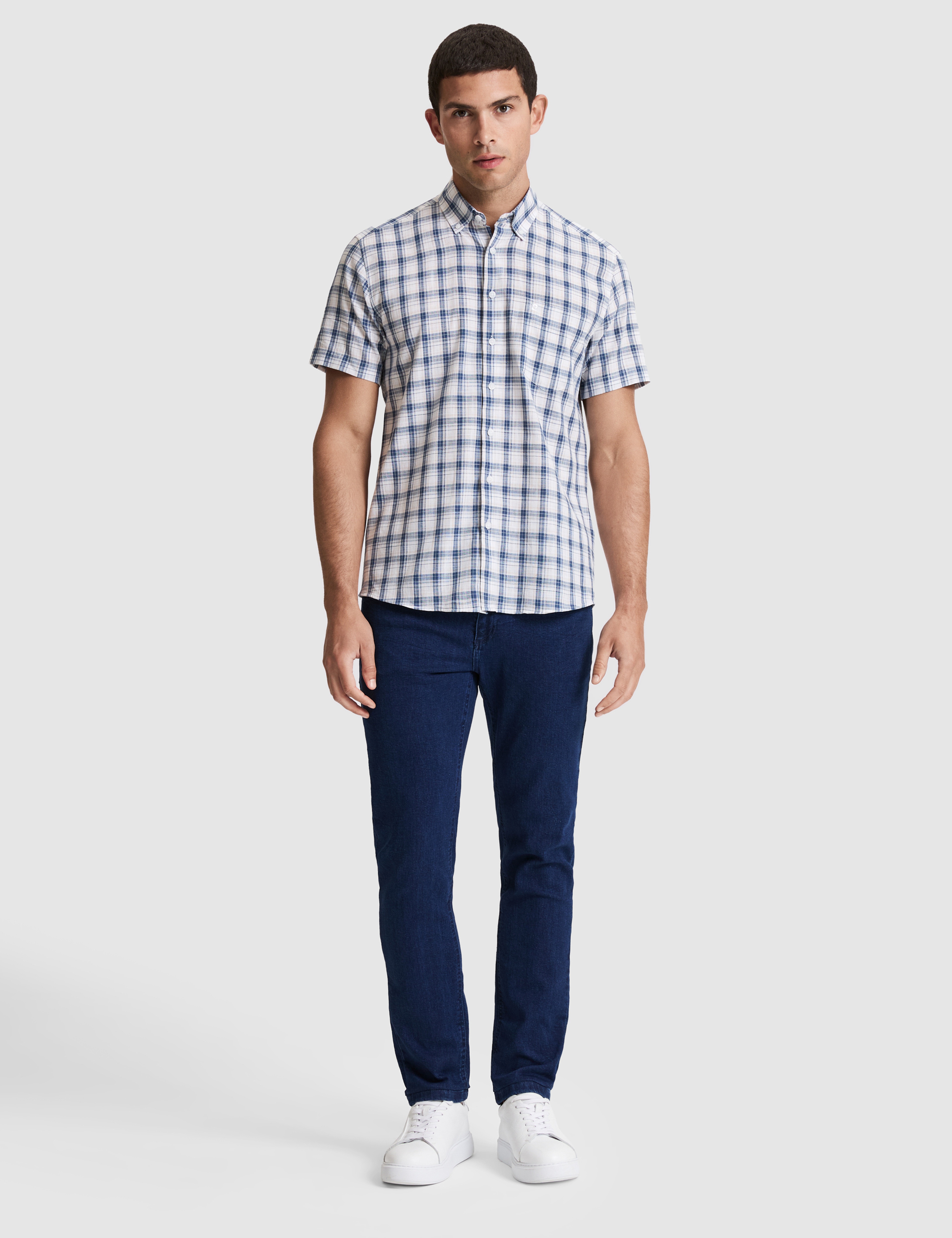 Mavi Regular Fit Kısa Kollu Gömlek - Image 4