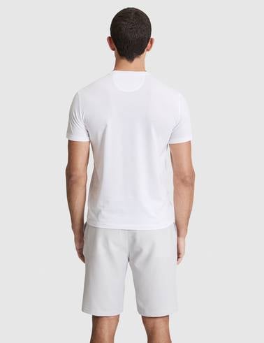 Beyaz Slim Fit %100 Pamuk Bisiklet Yaka Likralı Basic Tişört