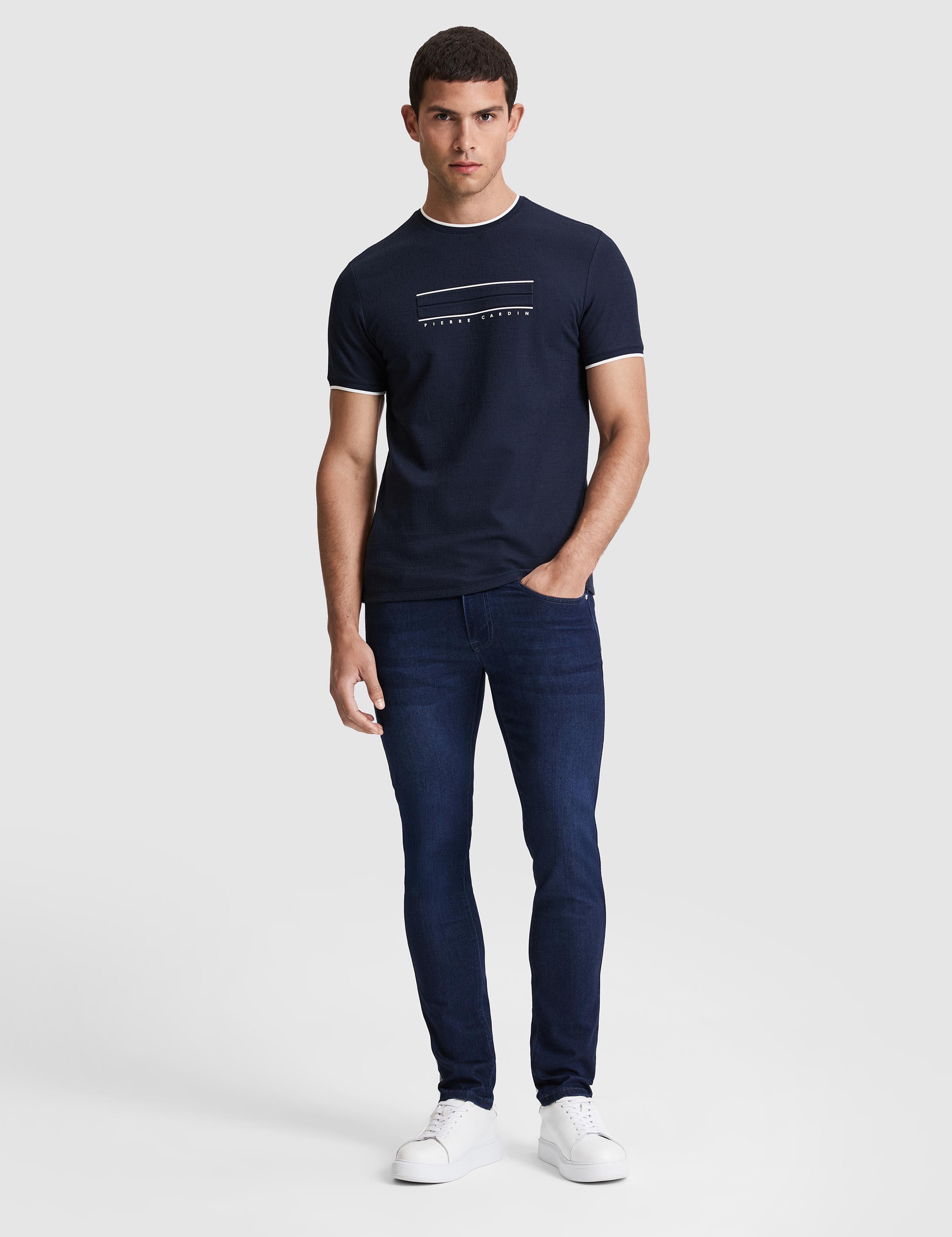 Lacivert Slim Fit Bisiklet Yaka Tişört