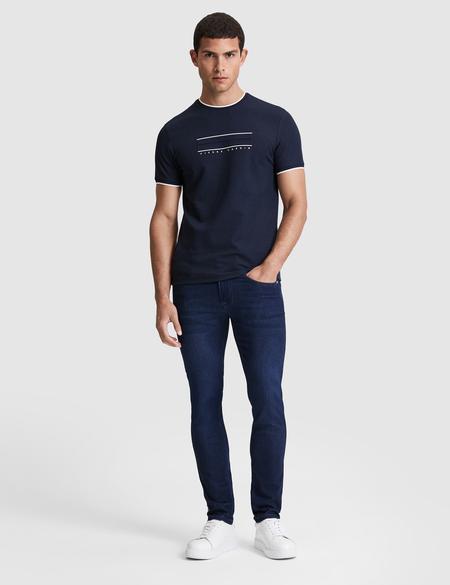Lacivert Slim Fit Bisiklet Yaka Tişört - 50321064019