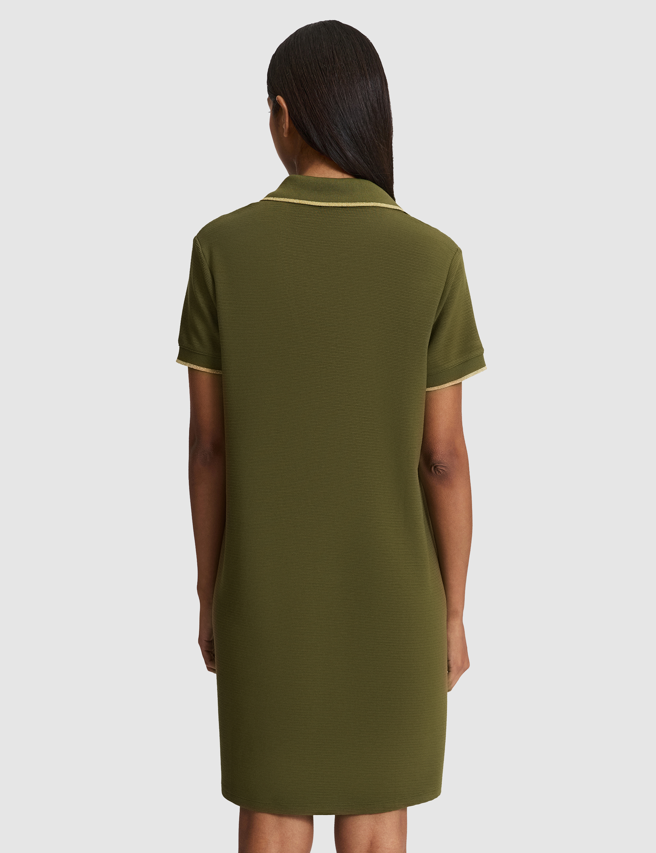 Haki Regular Fit Polo Yaka Örme Elbise - 50324589006