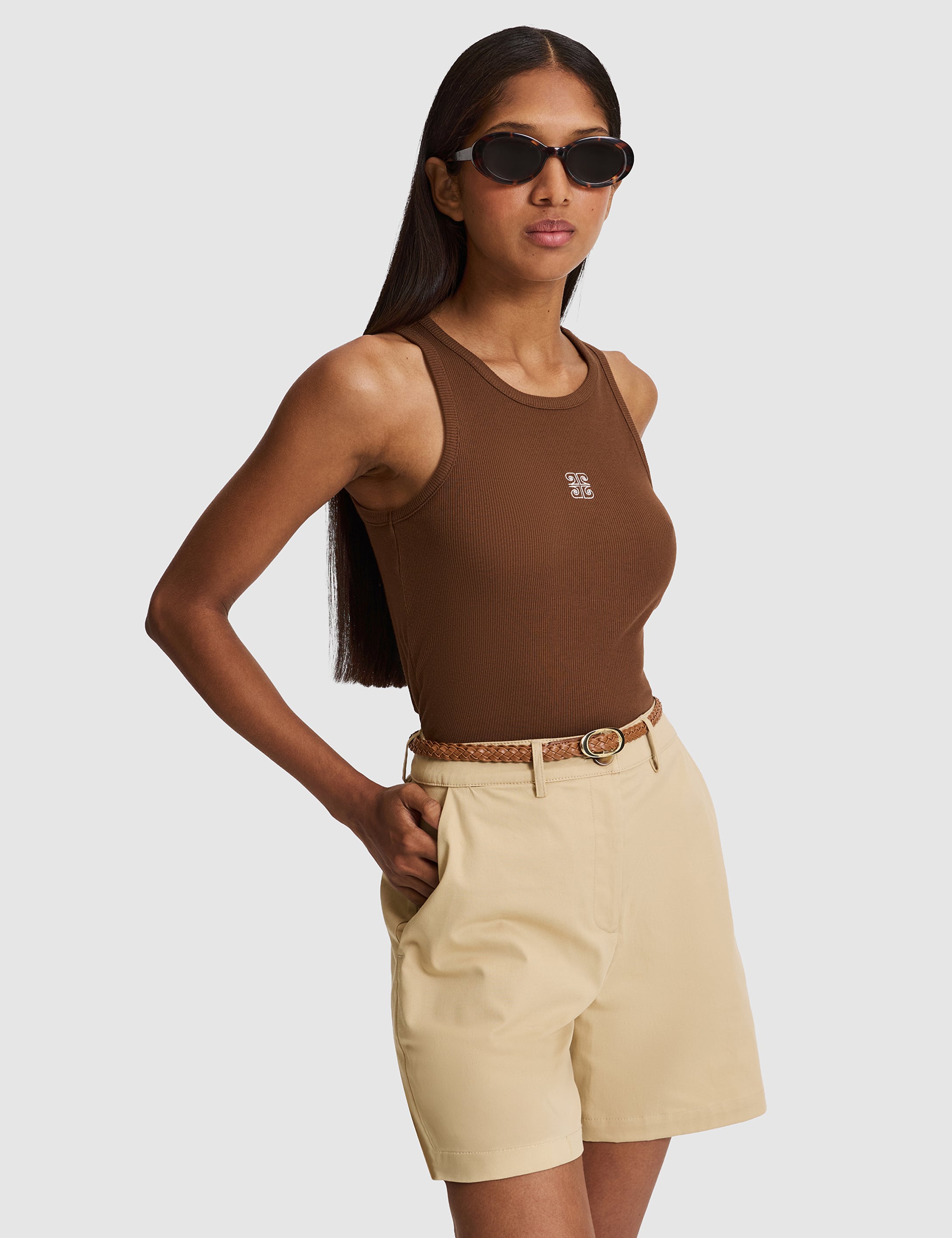 Kahverengi Slim Fit Örme Bluz - 50324133006