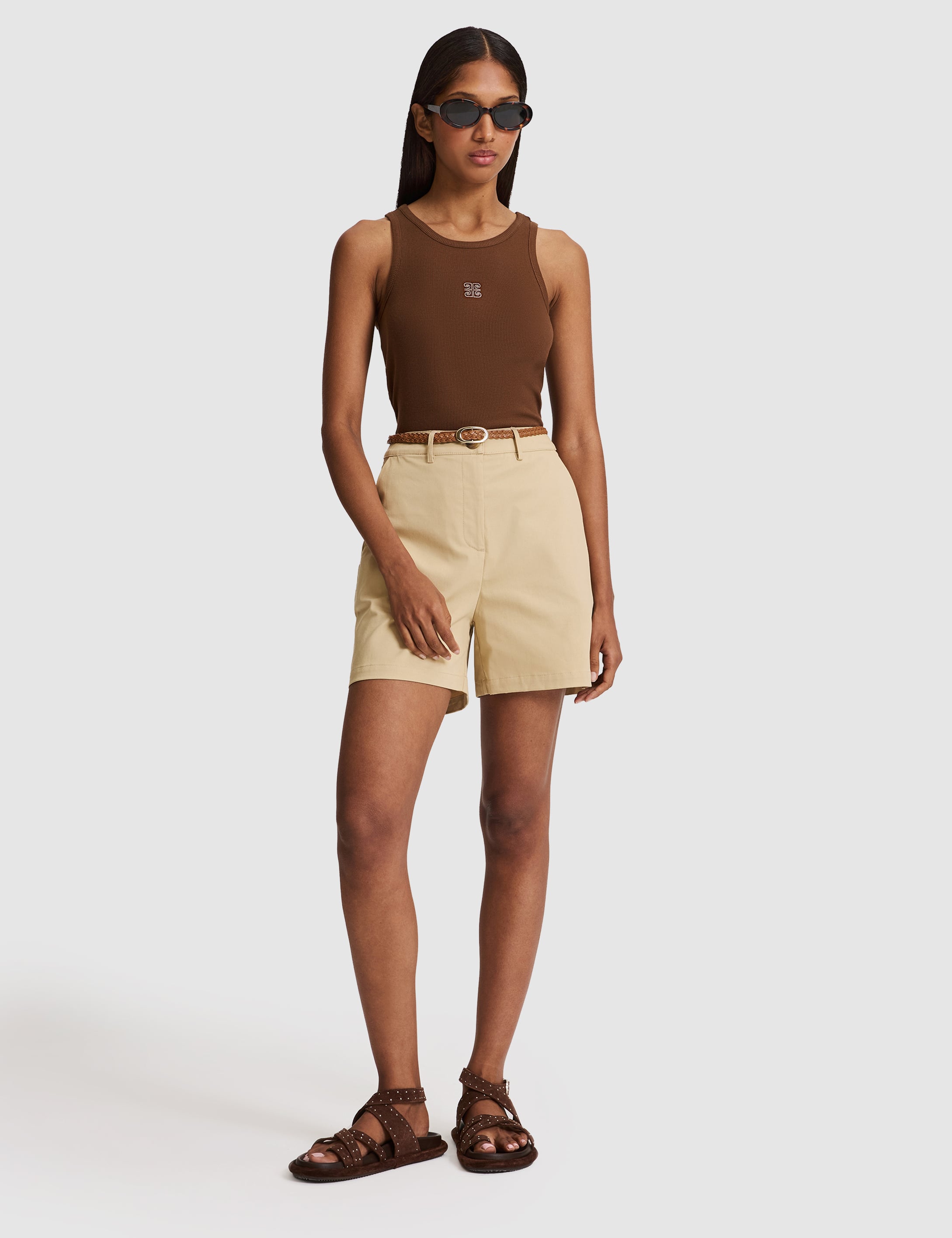 Kahverengi Slim Fit Örme Bluz - 50324133006