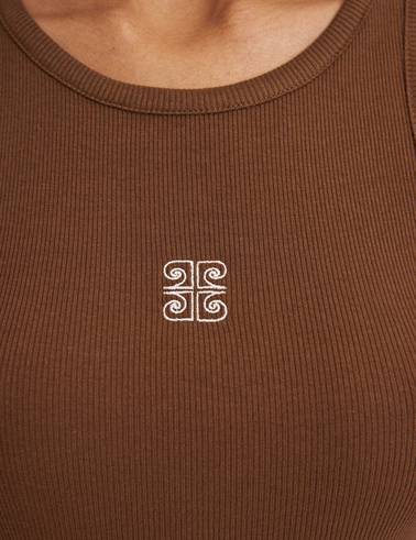 Kahverengi Slim Fit Örme Bluz