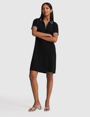 Siyah Regular Fit Örme Elbise