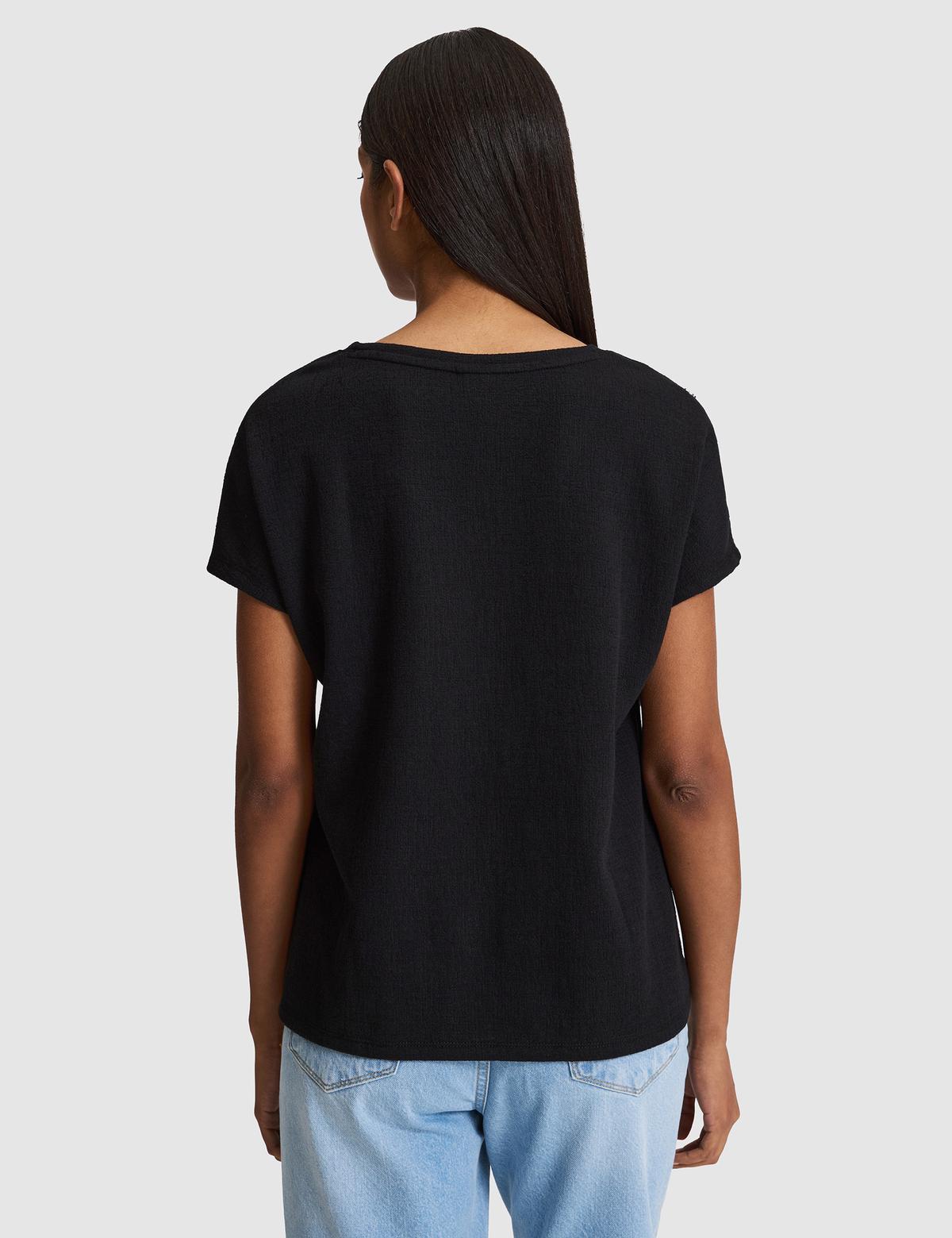 Siyah Comfort Fit Tişört - 50323604038