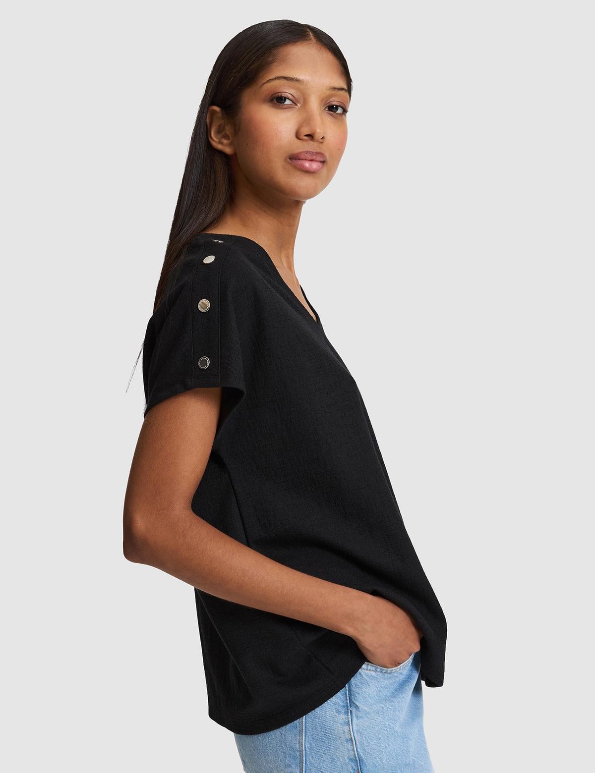 Siyah Comfort Fit Tişört - 50323604038