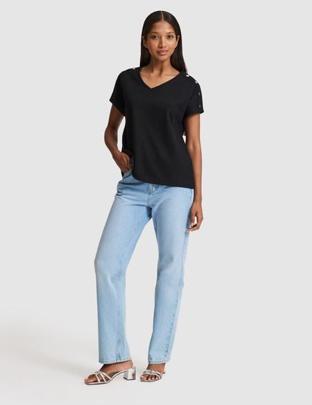 Siyah Comfort Fit Tişört - 50323604038