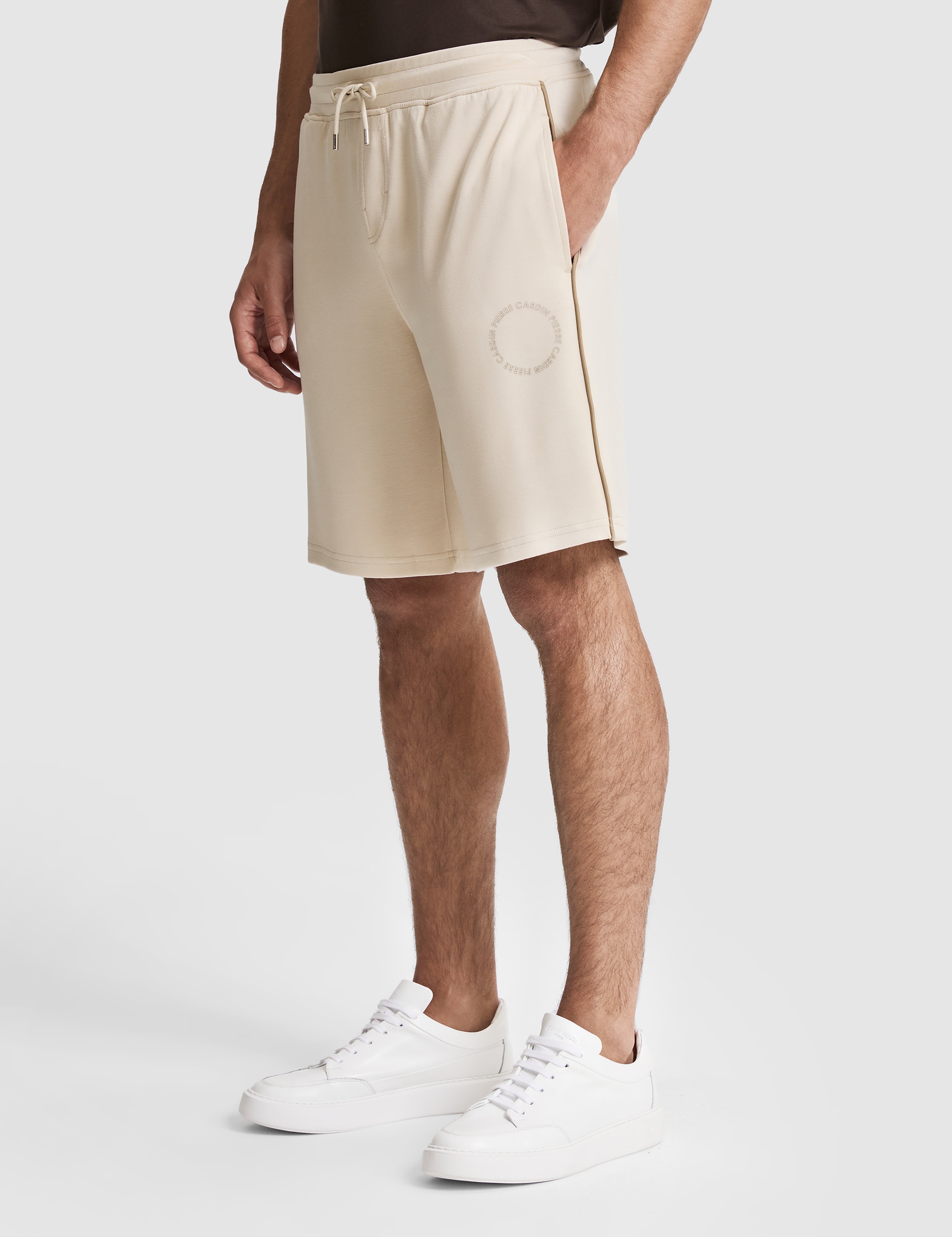 Bej Comfort Fit Örme Şort - Image 4