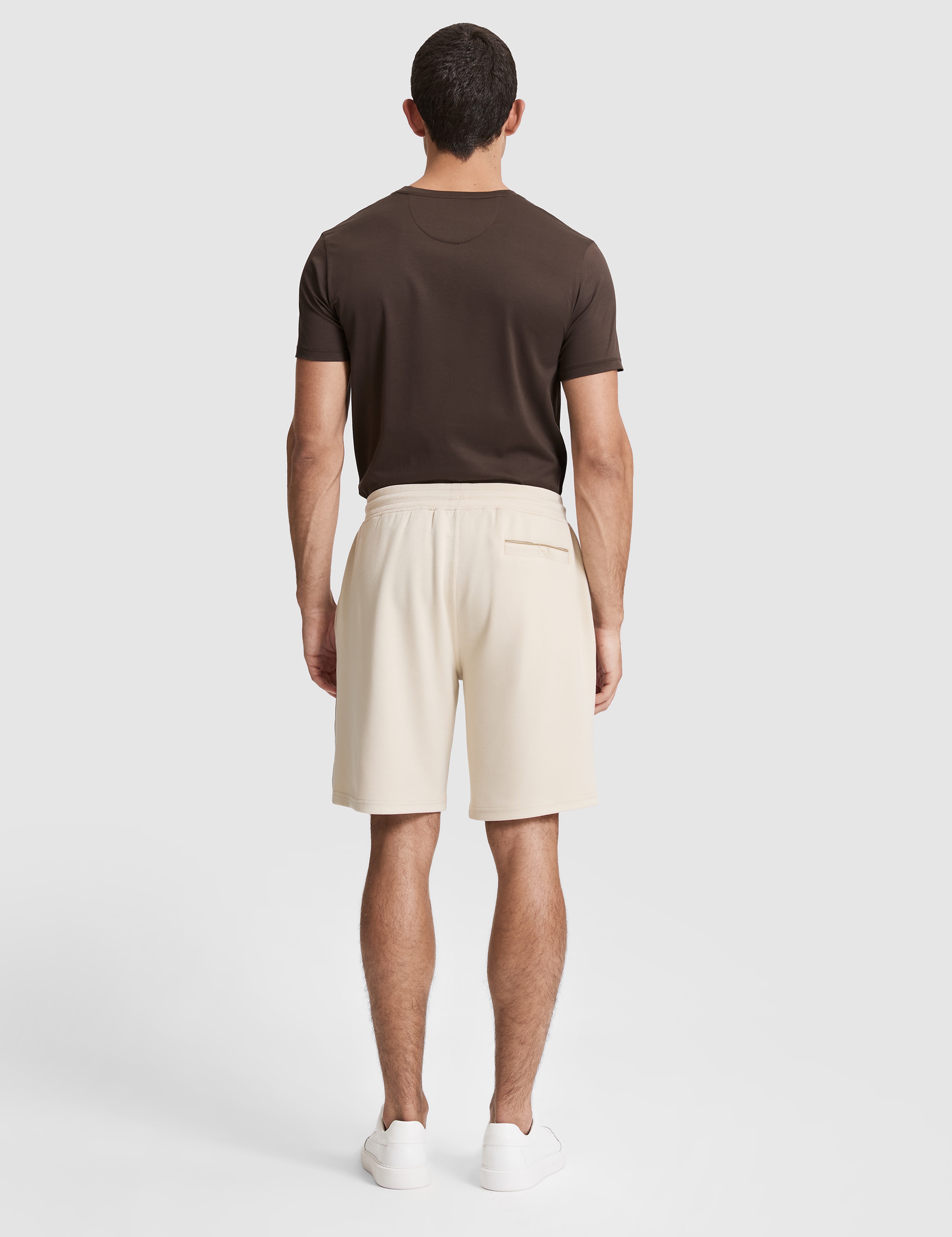 Bej Comfort Fit Örme Şort - Image 5