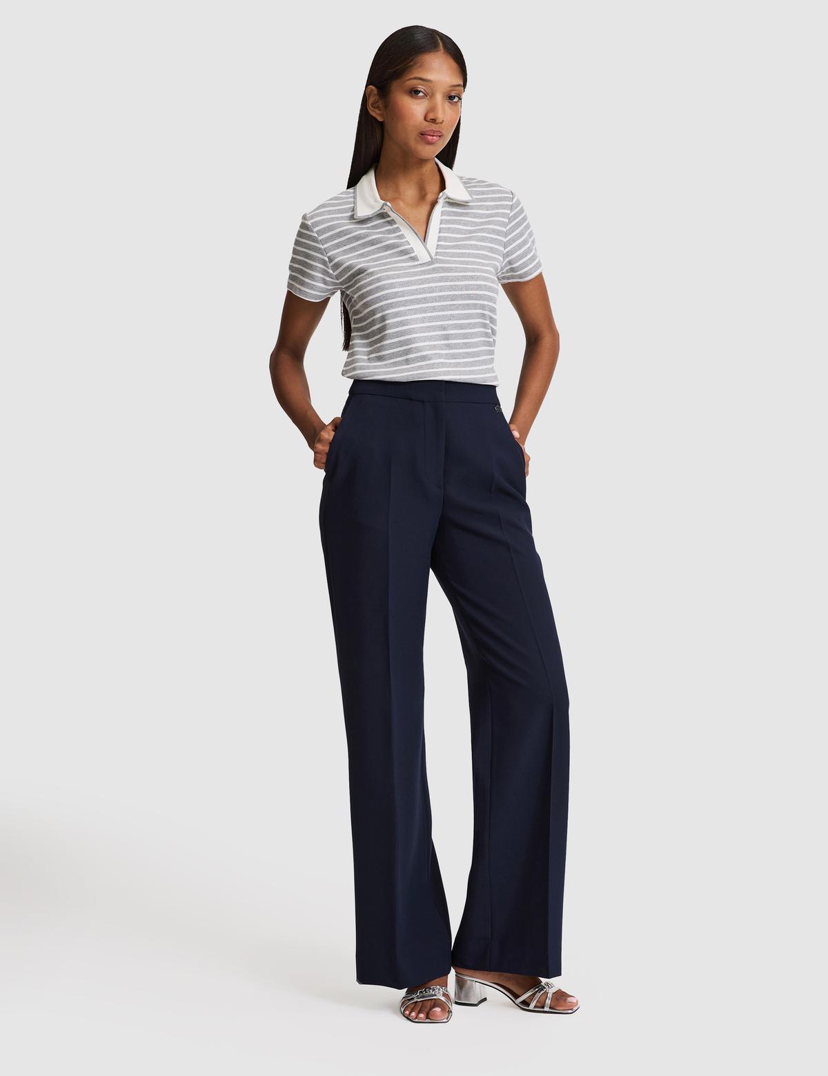 Lacivert Flare Fit Kumaş Pantolon