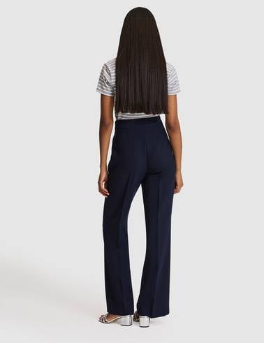 Lacivert Flare Fit Kumaş Pantolon