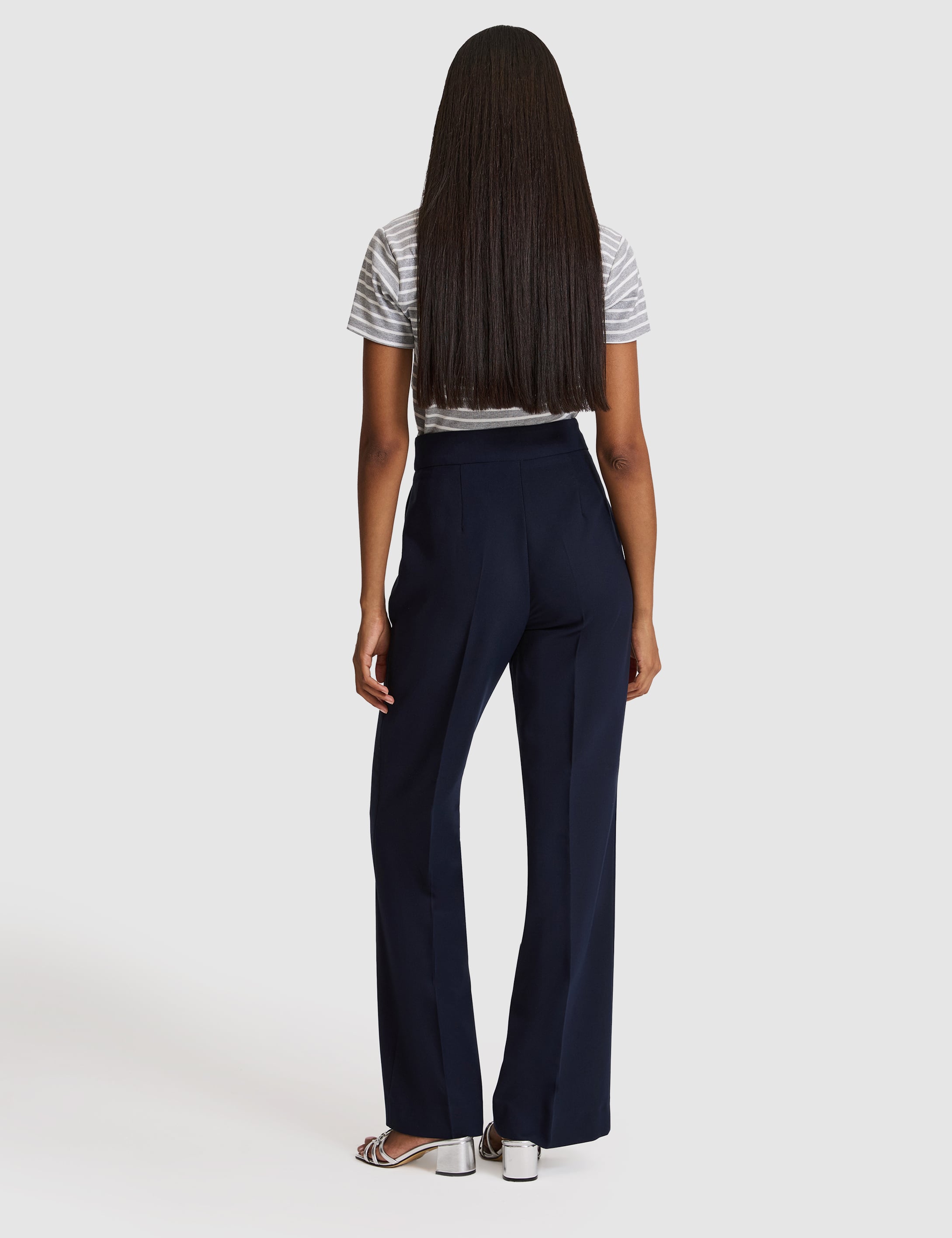 Lacivert Flare Fit Kumaş Pantolon - Image 5