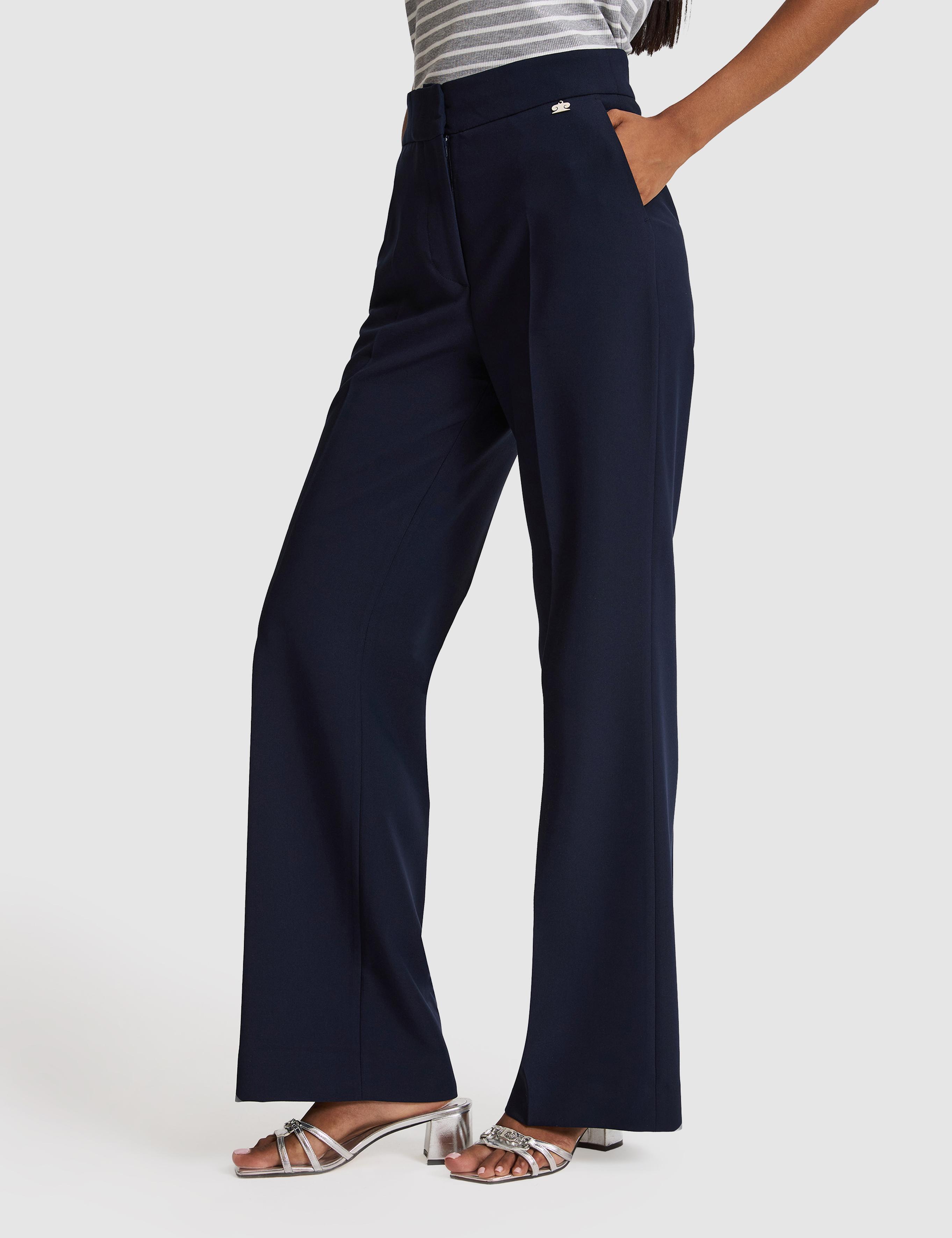 Lacivert Flare Fit Kumaş Pantolon