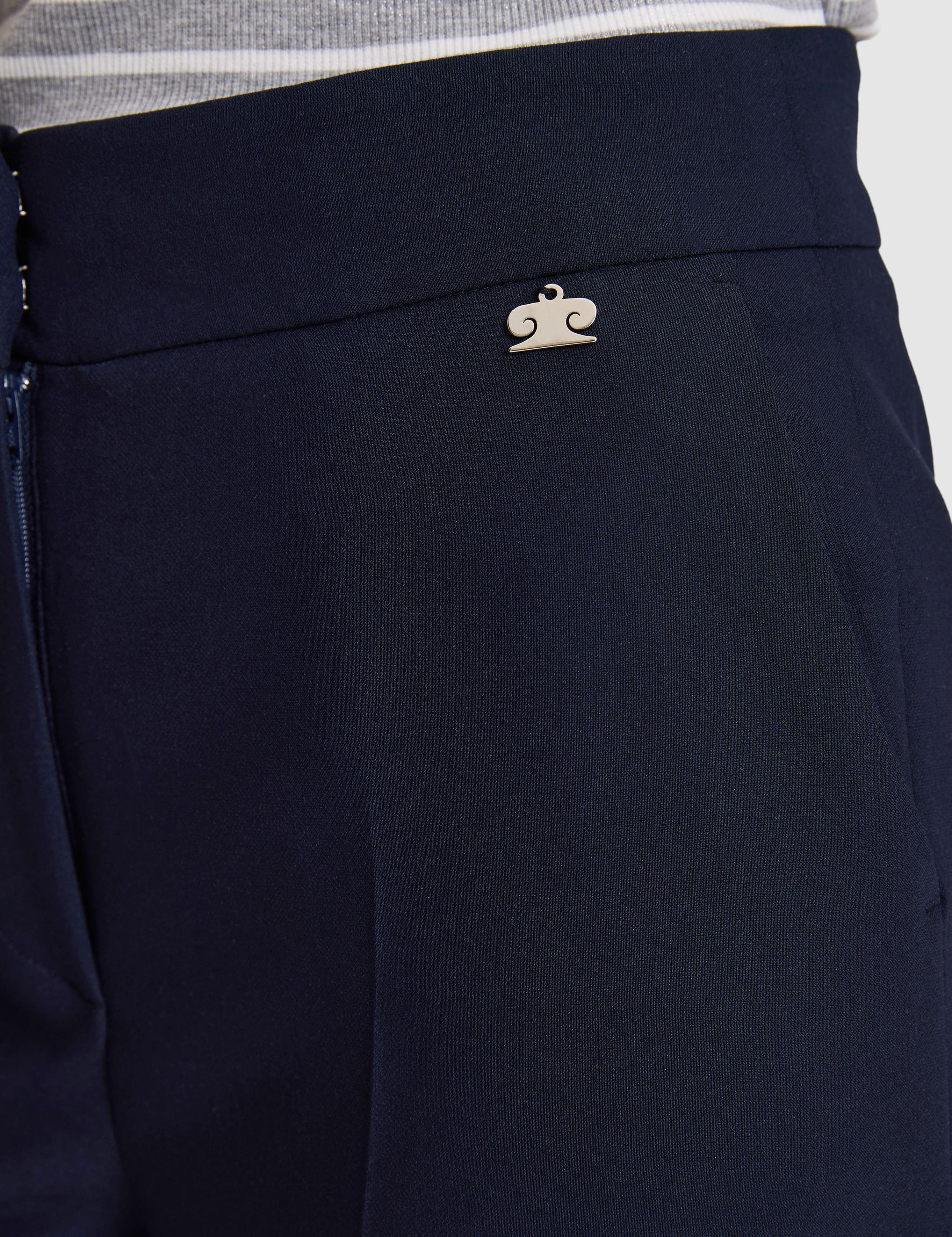 Lacivert Flare Fit Kumaş Pantolon