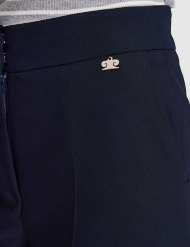 Lacivert Flare Fit Kumaş Pantolon