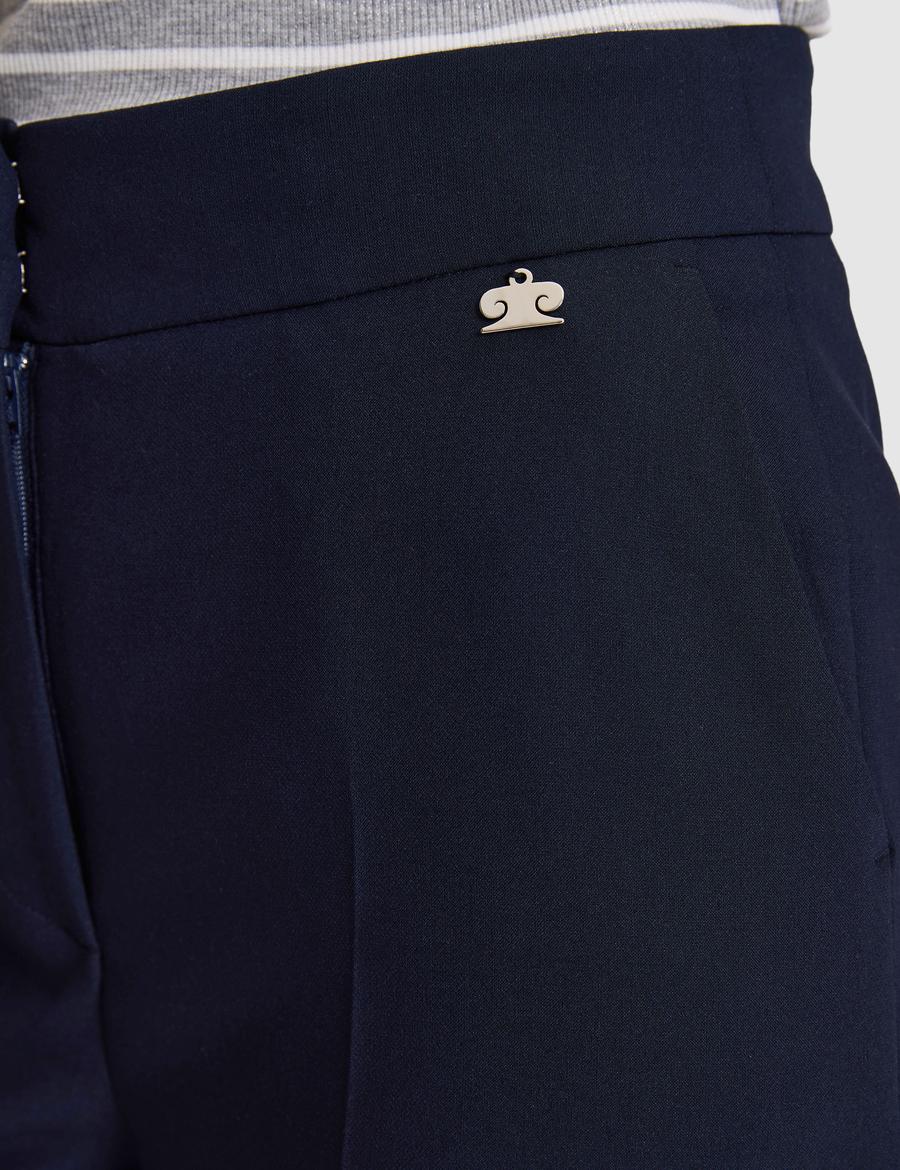 Lacivert Flare Fit Kumaş Pantolon
