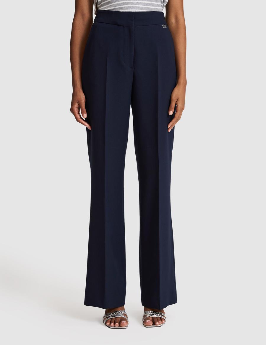 Lacivert Flare Fit Kumaş Pantolon