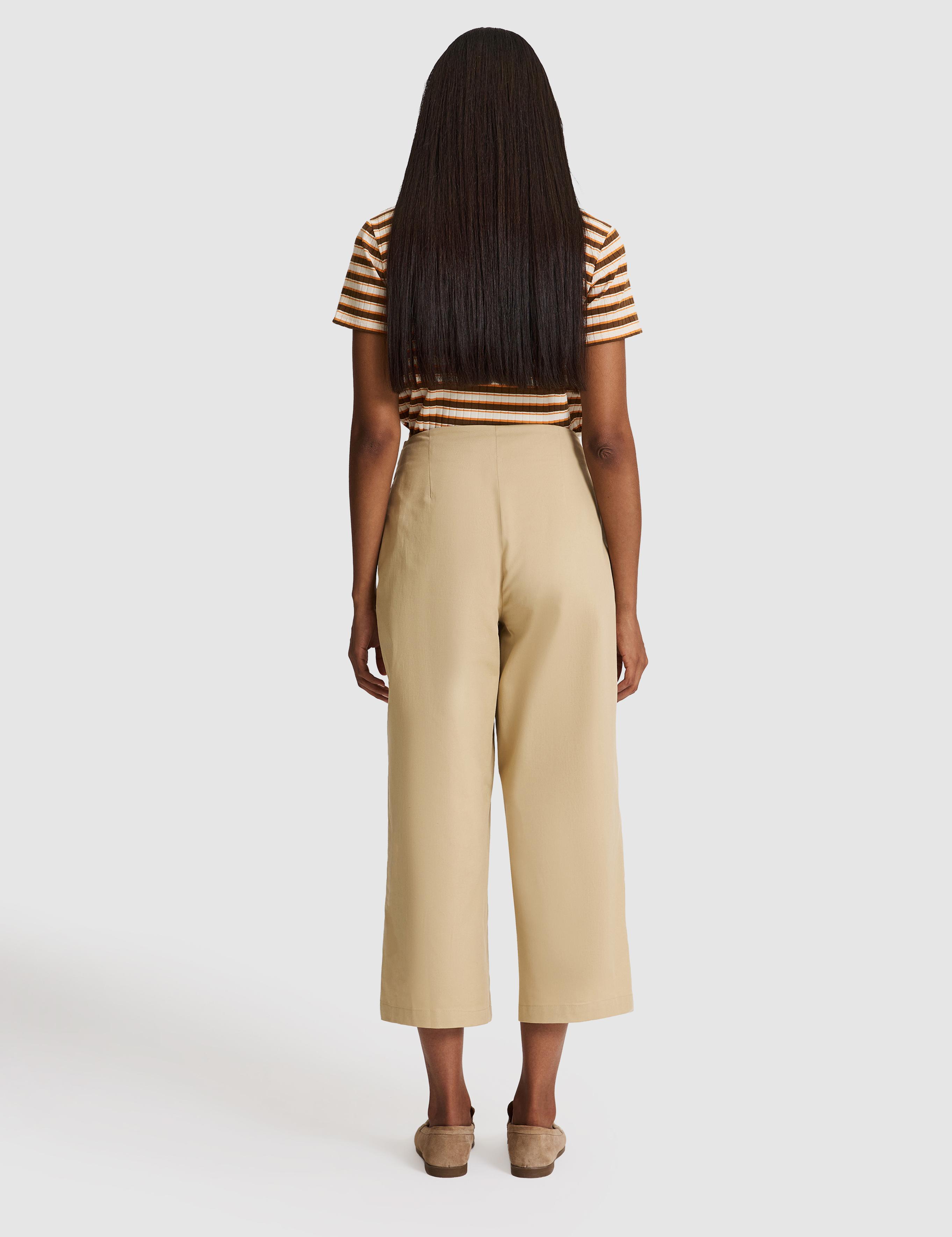 Bej Loose Fit Kanvas Pantolon