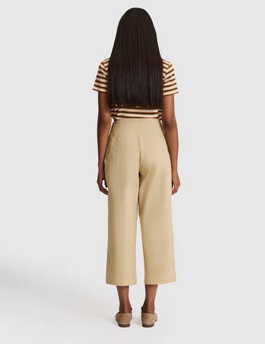 Bej Loose Fit Kanvas Pantolon
