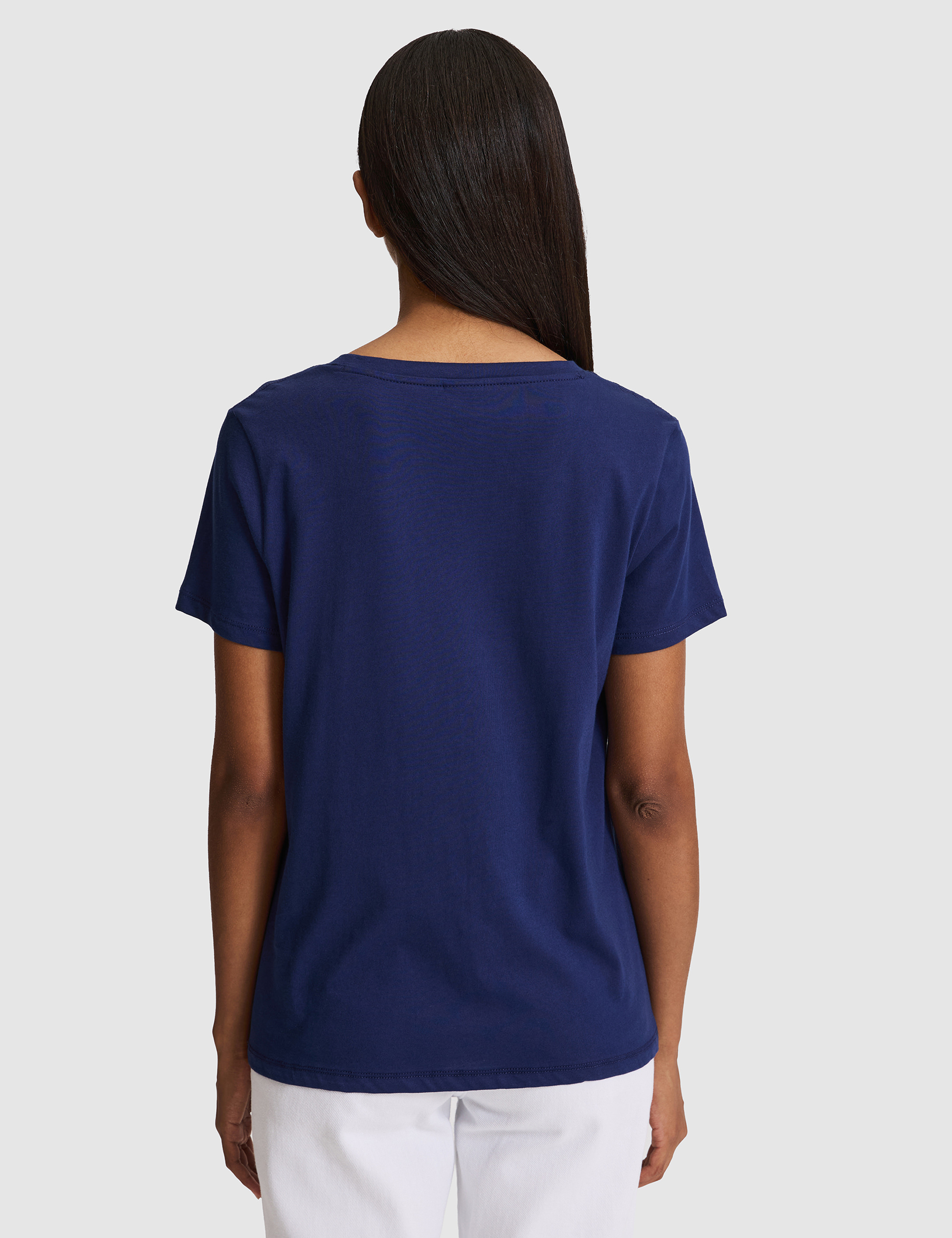 Lacivert Regular Fit V Yaka Basic Tişört - 50326875014