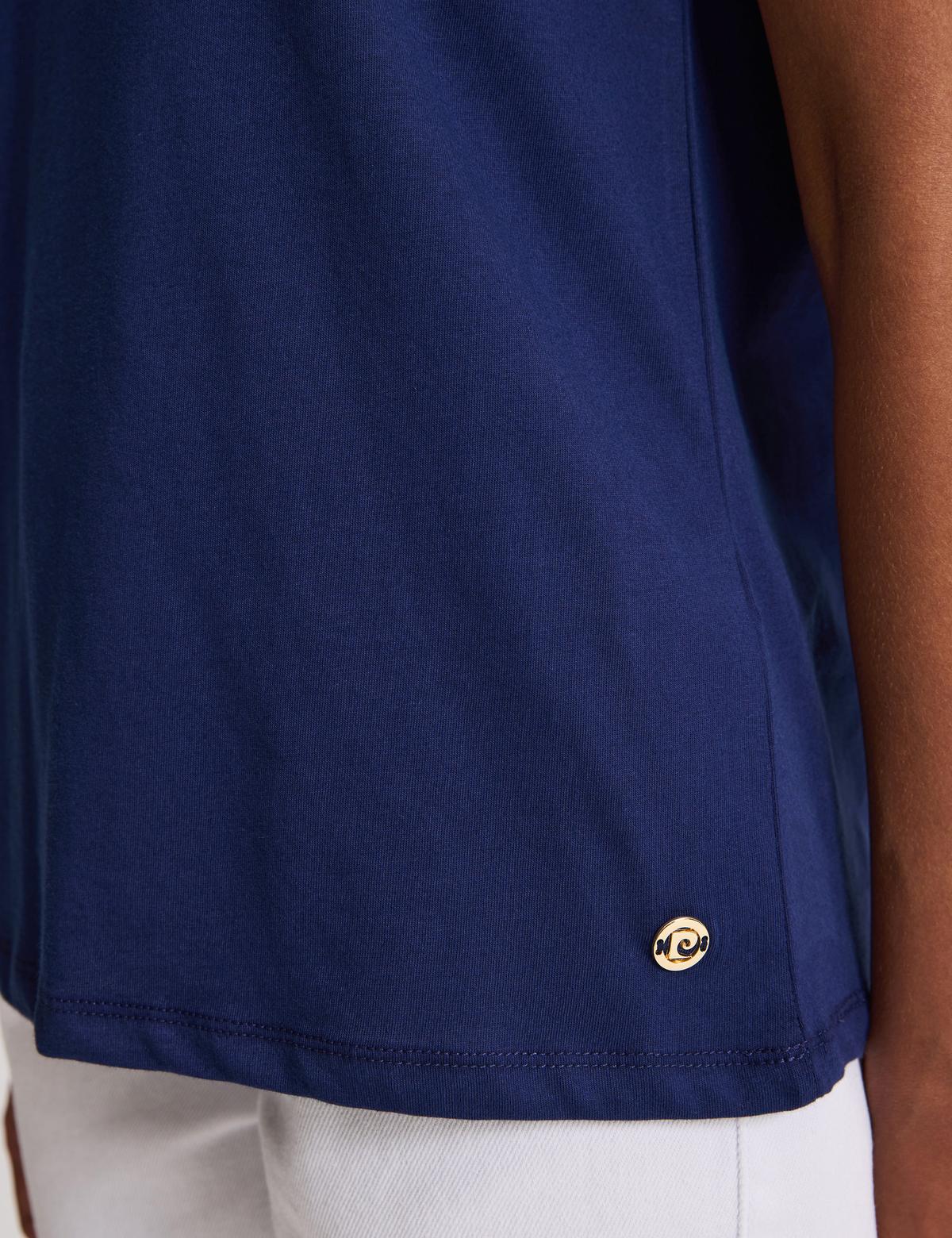 Lacivert Regular Fit V Yaka Basic Tişört - 50326875014