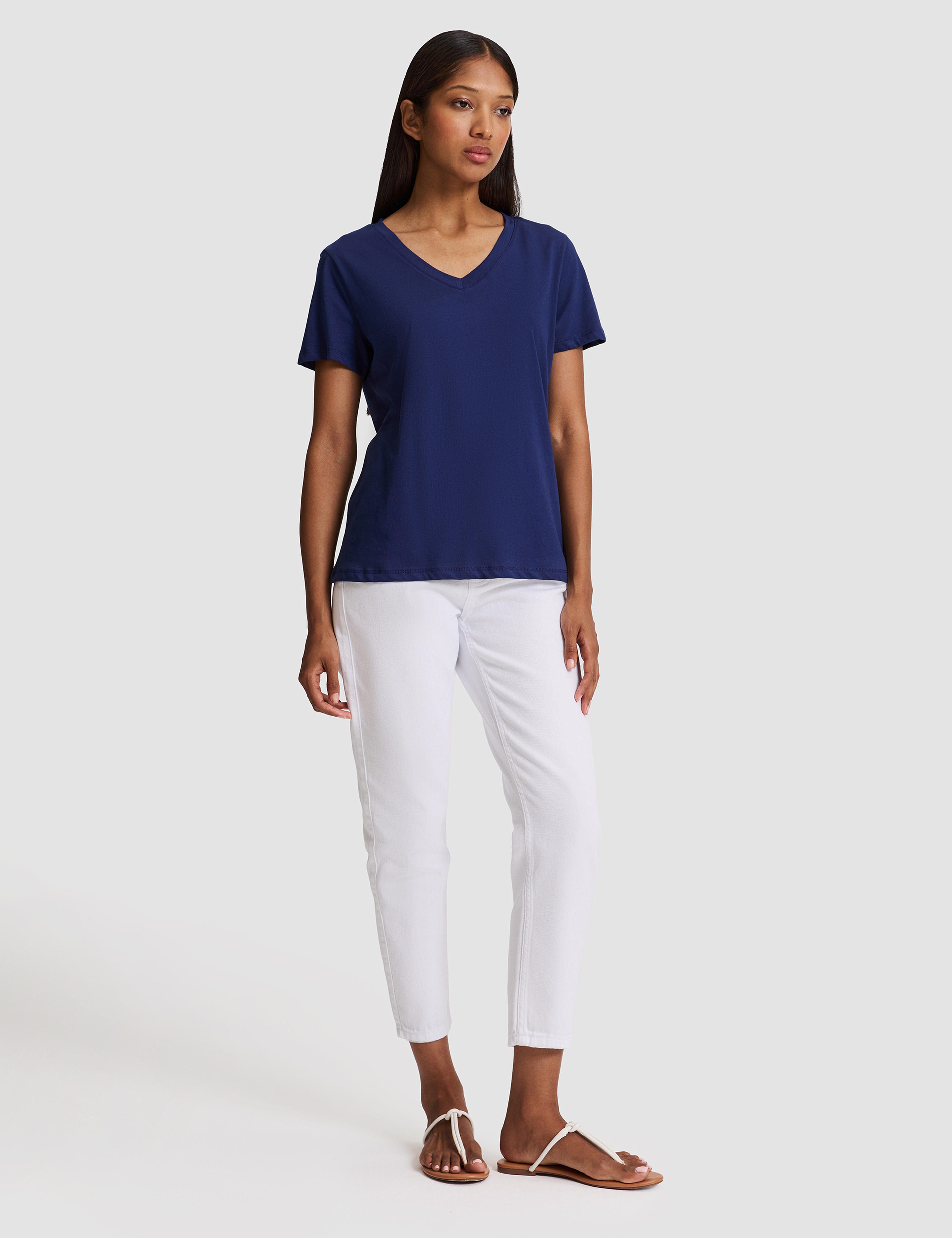 Lacivert Regular Fit Basic Tişört - Image 4