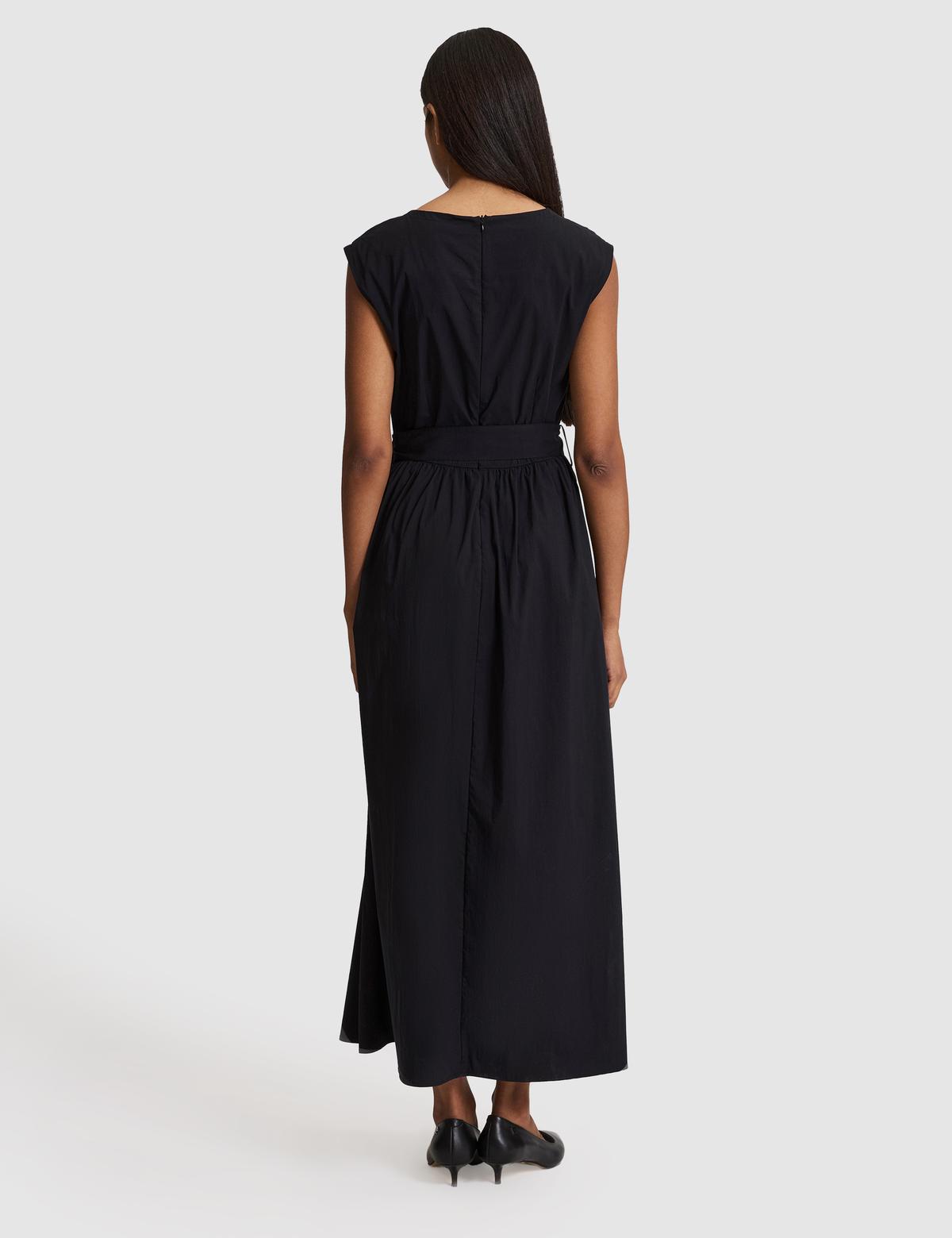 Siyah Comfort Fit Dokuma Elbise - 50321273016