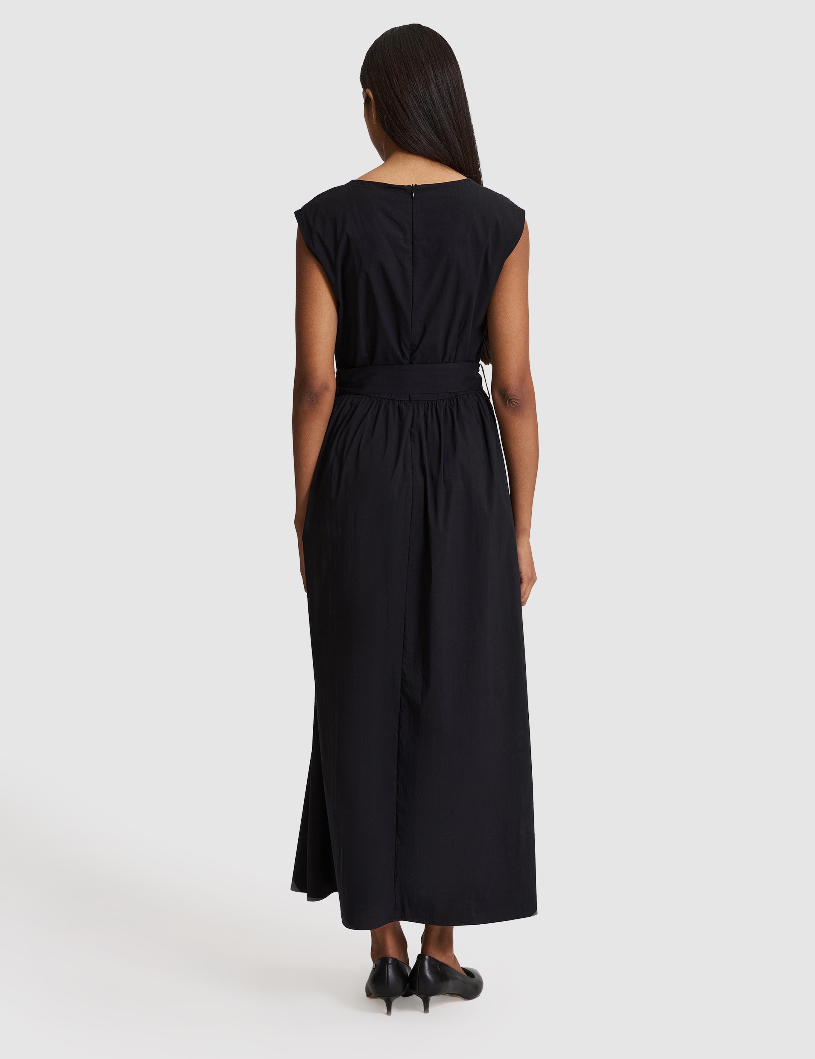 Siyah Comfort Fit Dokuma Elbise