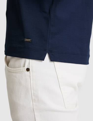 Lacivert Slim Fit %100 Pamuk Polo Yaka Tişört