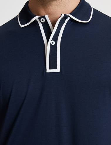 Lacivert Slim Fit %100 Pamuk Polo Yaka Tişört