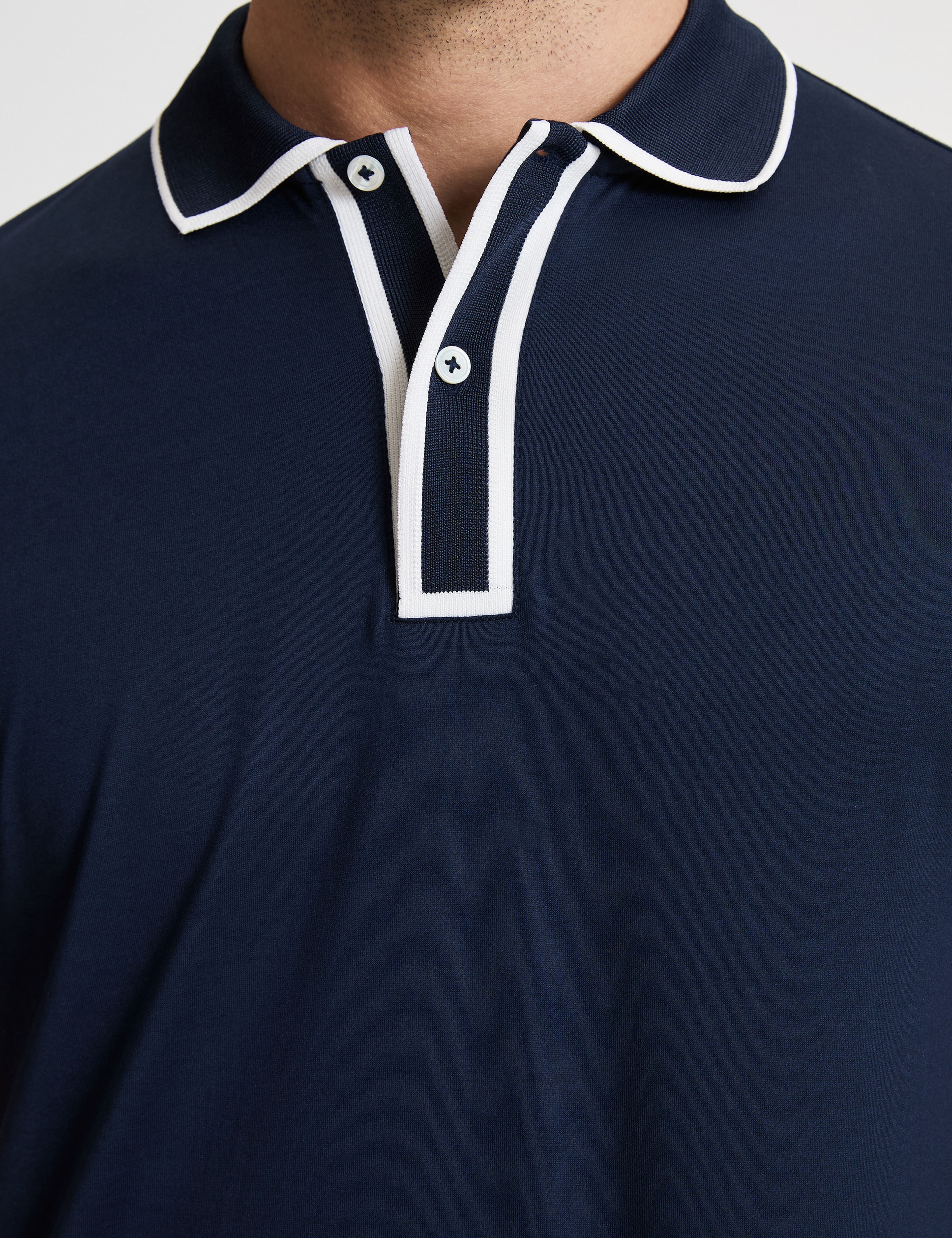 Lacivert Slim Fit %100 Pamuk Polo Yaka Tişört - Image 6