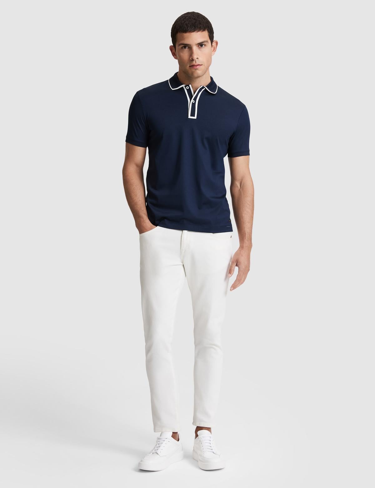 Lacivert Slim Fit %100 Pamuk Polo Yaka Tişört - 50321049025