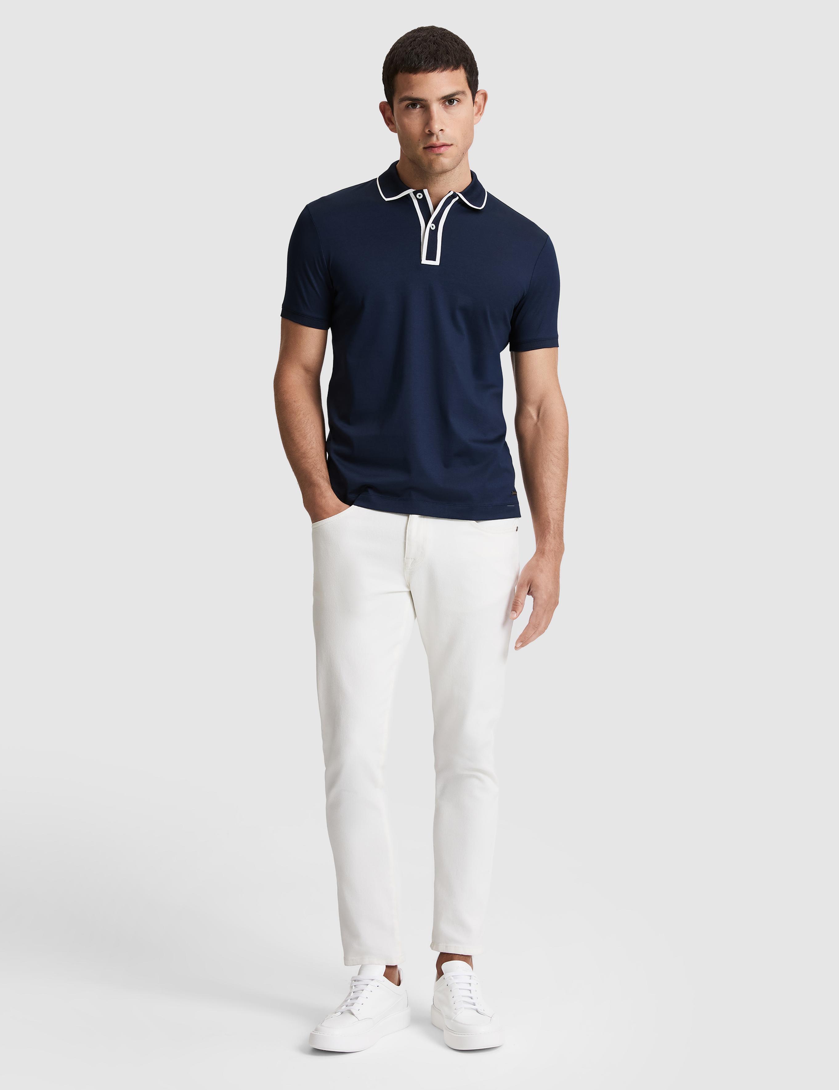 Lacivert Slim Fit %100 Pamuk Polo Yaka Tişört