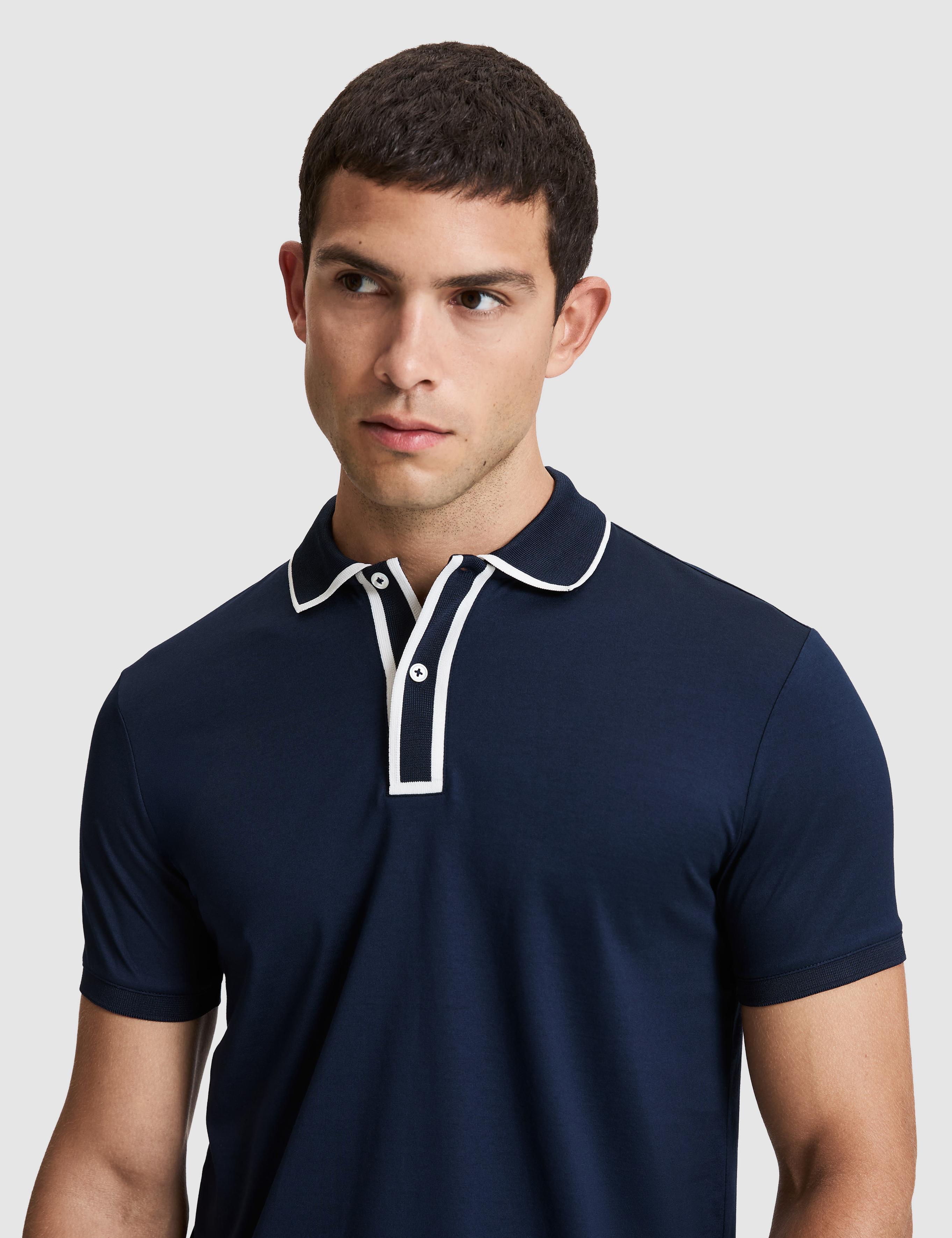 Lacivert Slim Fit %100 Pamuk Polo Yaka Tişört