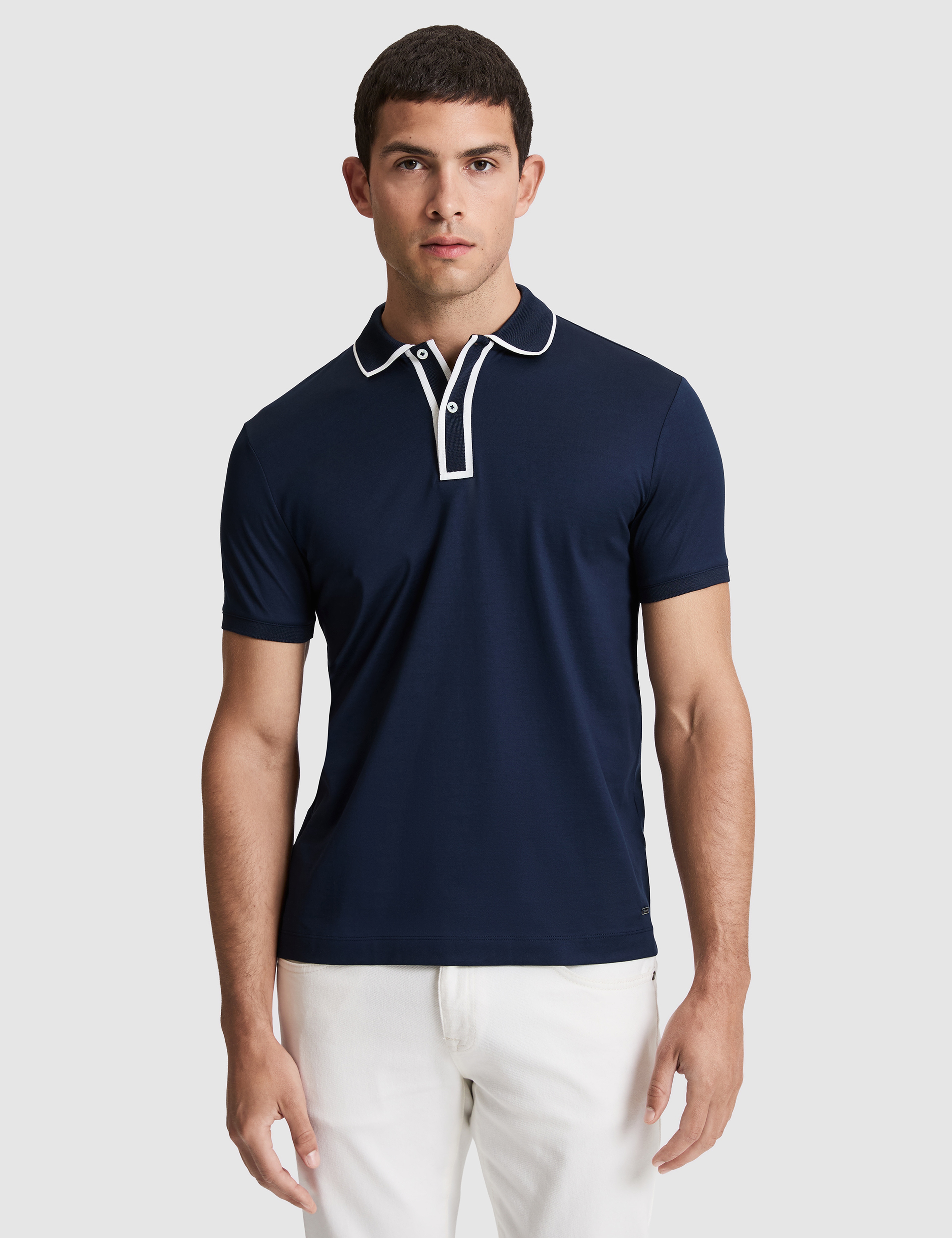 Lacivert Slim Fit %100 Pamuk Polo Yaka Tişört